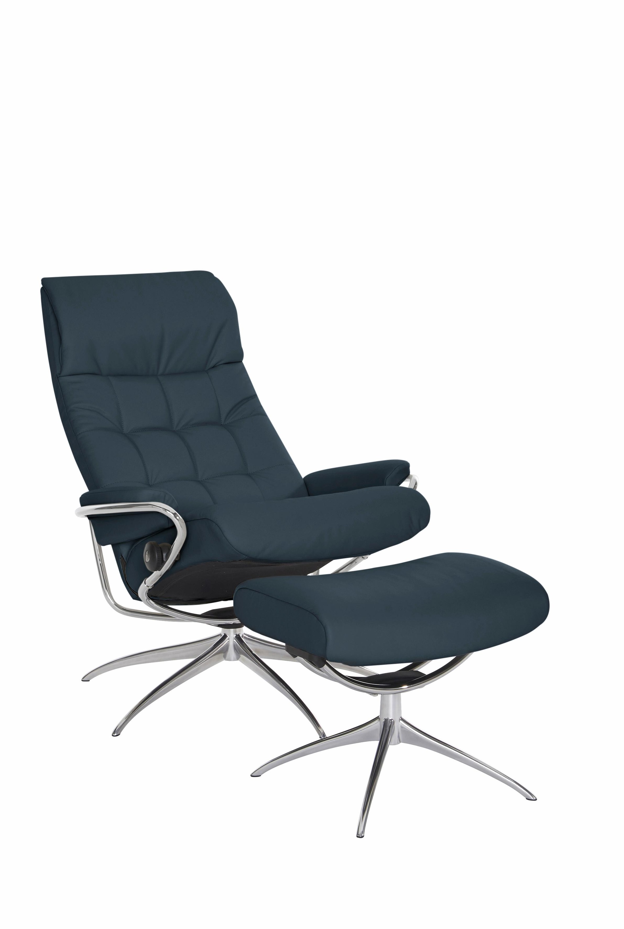 Stressless® Relaxsessel »London«, (Set, Relaxsessel mit Hocker), mit Hocker, High Back, mit Star Base, Gestell Chrom