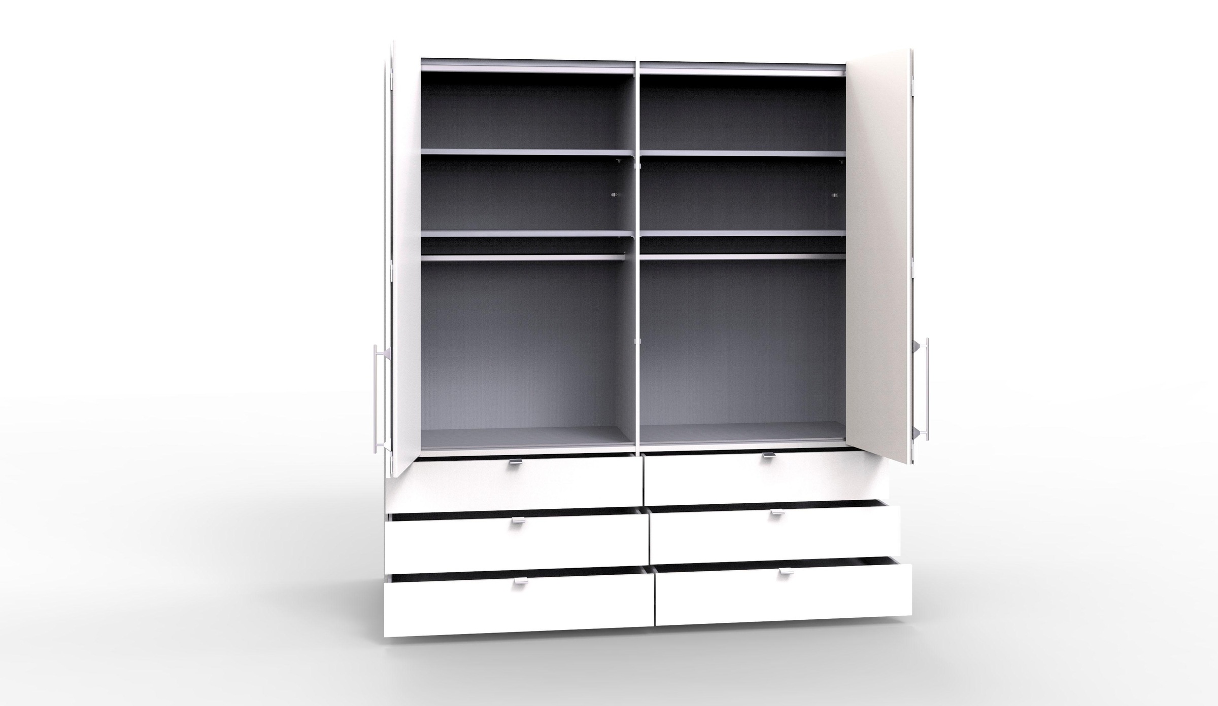 WIEMANN Falttürenschrank »Loft, Kleiderschrank, Schrank, Wäscheschrank, mit Glasfront«, (3 Breiten, 2 Höhen 216/236 cm auswählbar, MADE IN GERMANY), inkl. gepämpften Schubkästen und Türen, mit Panoramaöffnung