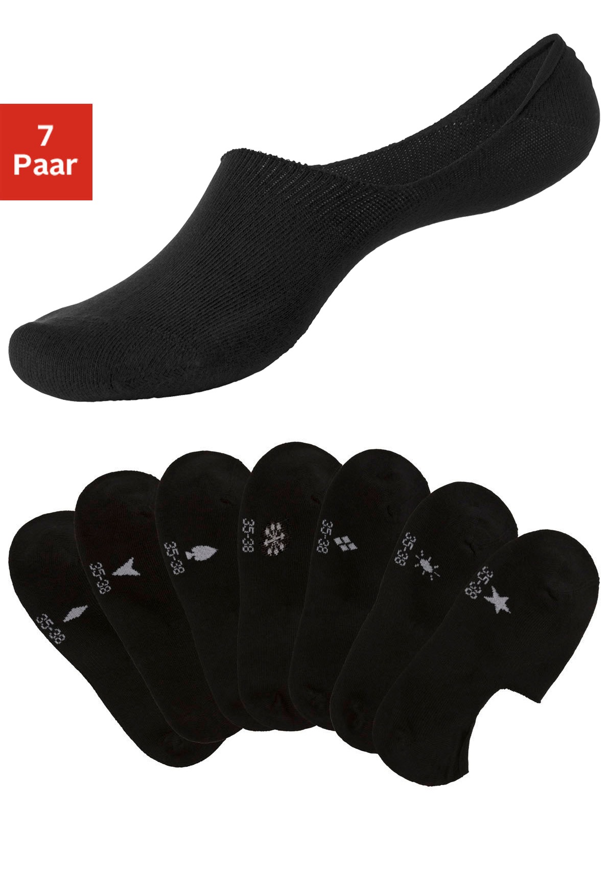 H.I.S Sneakersocken, (7 Paar), mit eingestrickten Symbolen