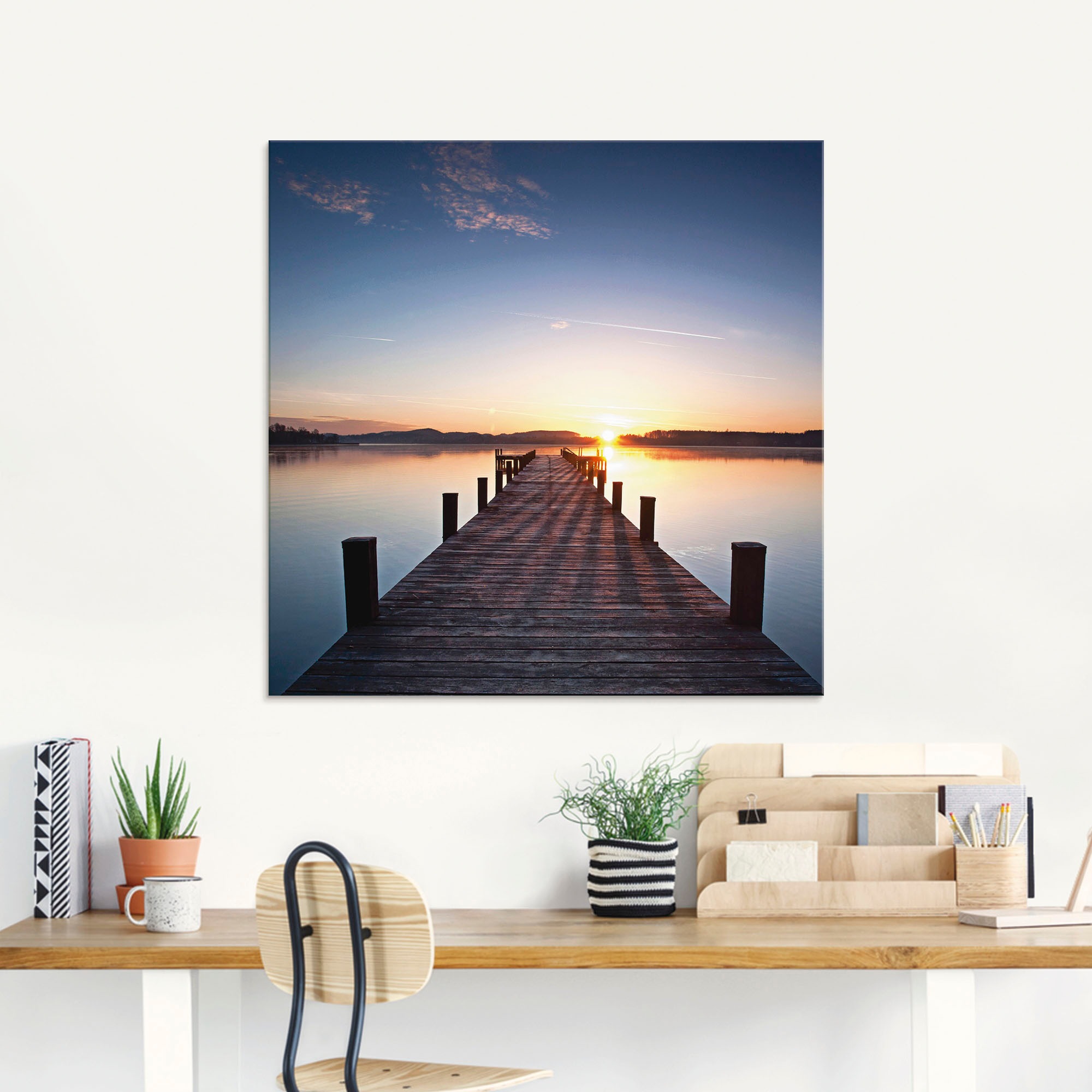 Artland Glasbild »Sonnenstrahlen - Sonnenuntergang«, Gewässer, (1 St.), in verschiedenen Größen