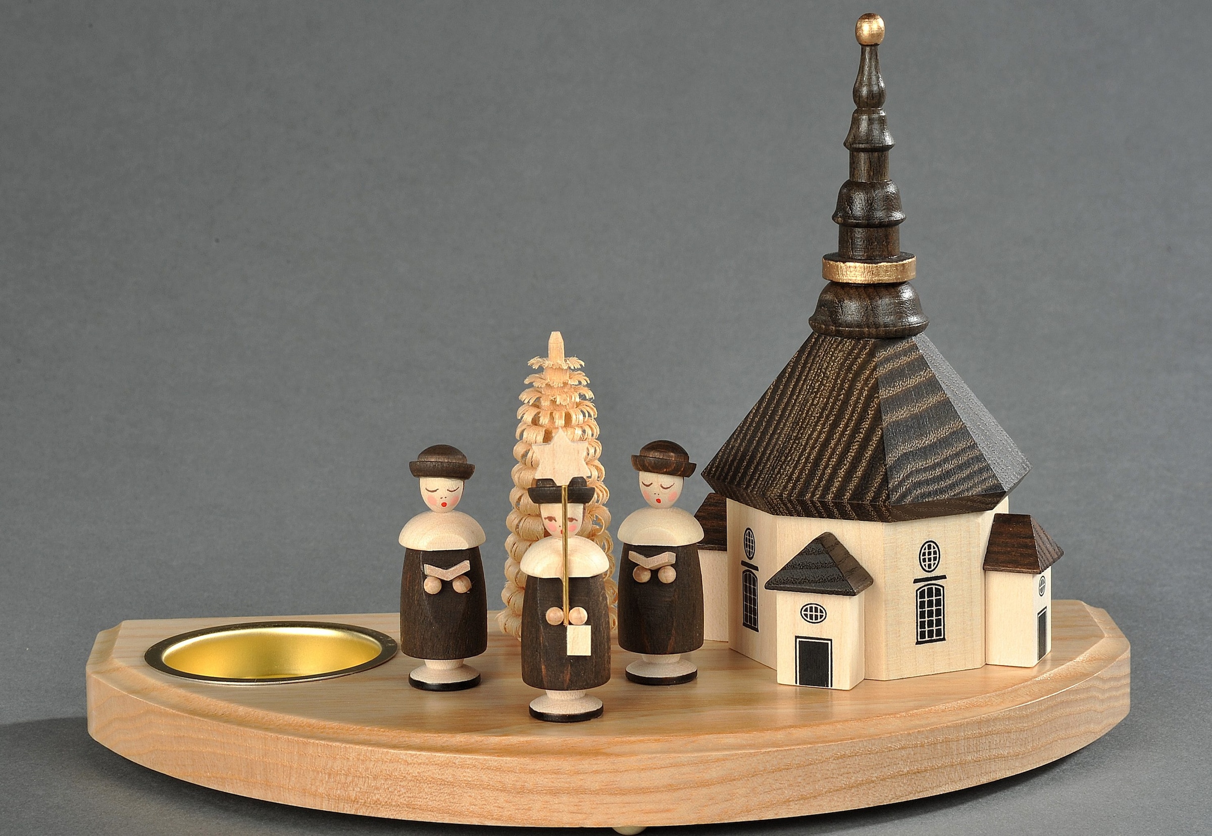 Teelichthalter »Seiffener Kirche mit Kurrende, Weihnachtsdeko«