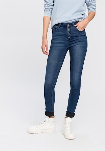 Arizona Skinny-fit-Jeans »Ultra Stretch«, High Waist mit durchgehender Knopfleiste kaufen