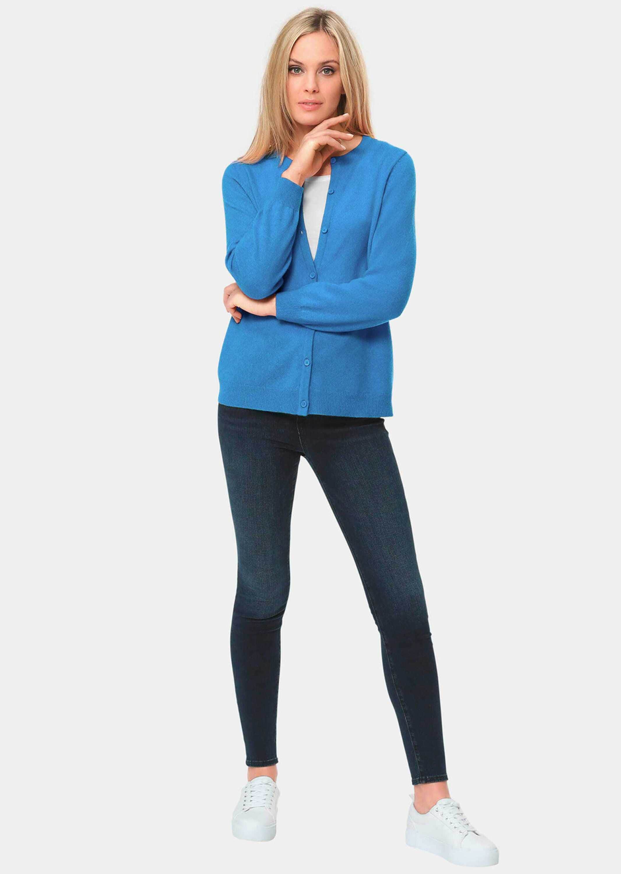 GOLDNER Strickpullover »Kaschmirstrickjacke mit Rundhalsausschnitt Kuschelweiche Kaschmir-Strickjacke mit Rundhals«