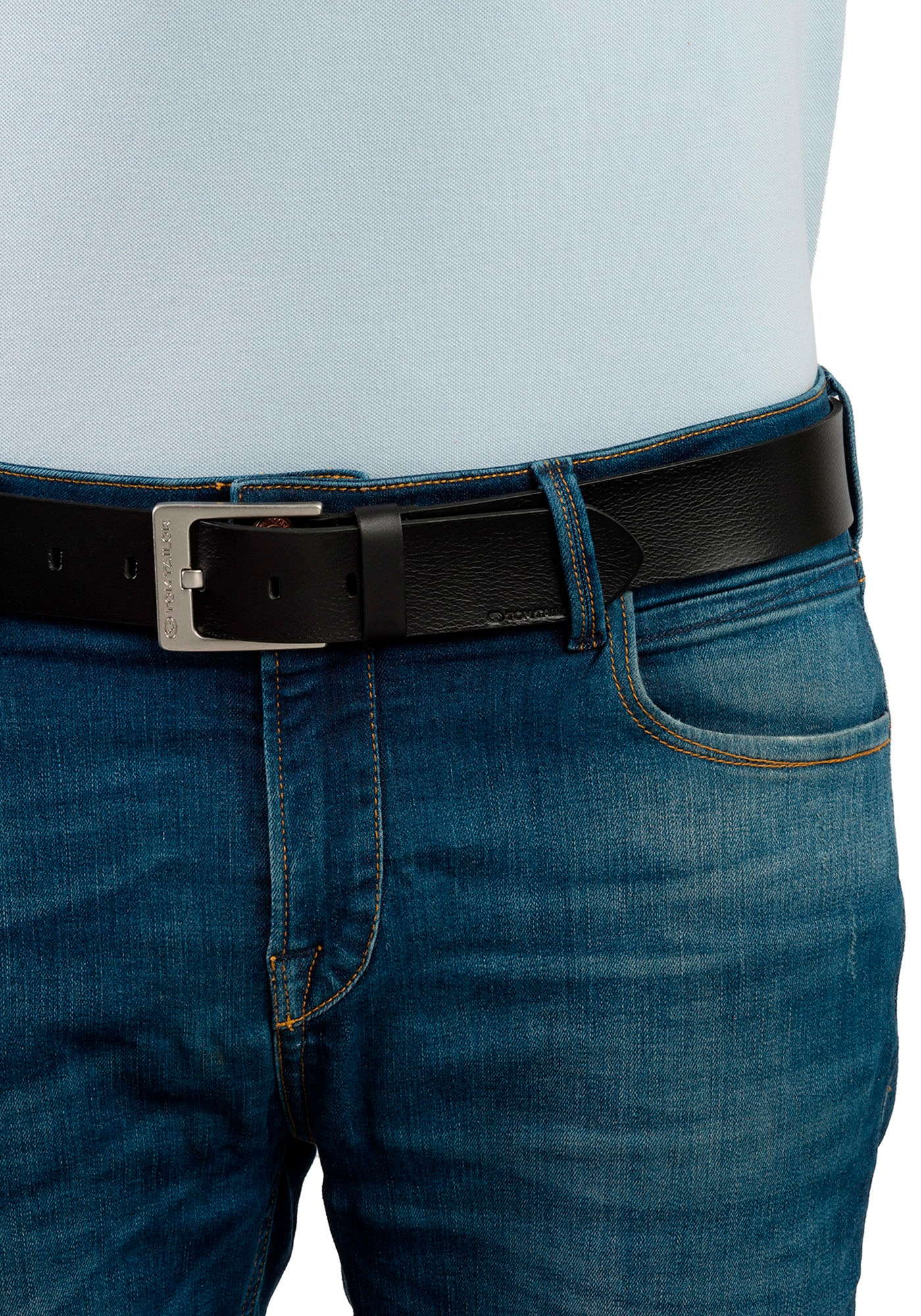 TOM TAILOR Ledergürtel »TTCALVINPLUS«, 4 cm breiter Herrengürtel, Casual und Jeans Look