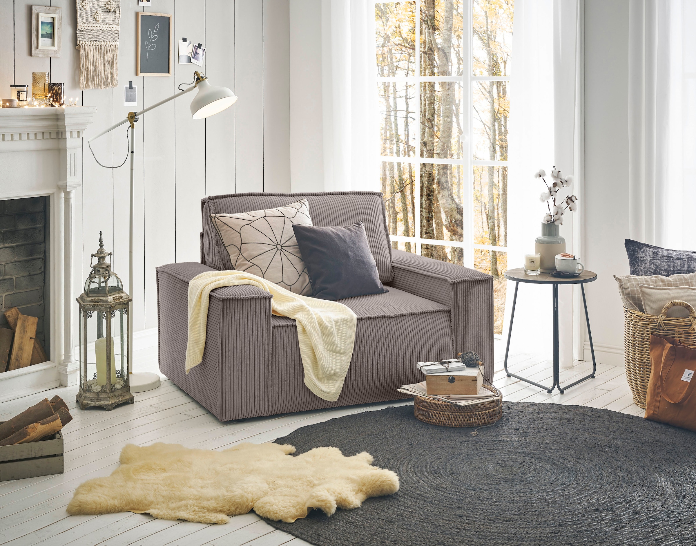 Home affaire Sessel »SHERWOOD, Love-Seat in 3 Stoffarten verfügbar«, passend zur Polster-Serie SHERWOOD
