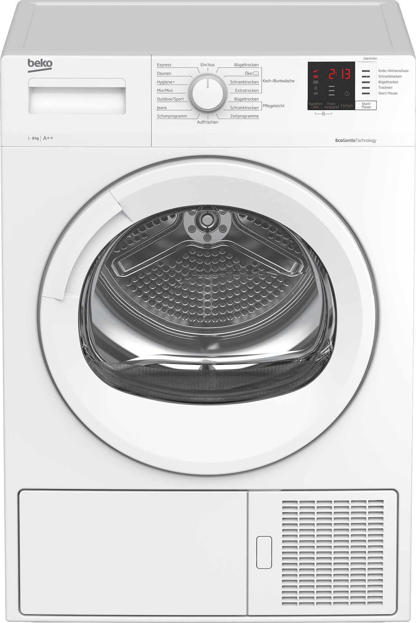 BEKO Wärmepumpentrockner »DS843F3G0«, 8 kg, EcoGentle, Knitterschutz, Auffrischungsprogramm