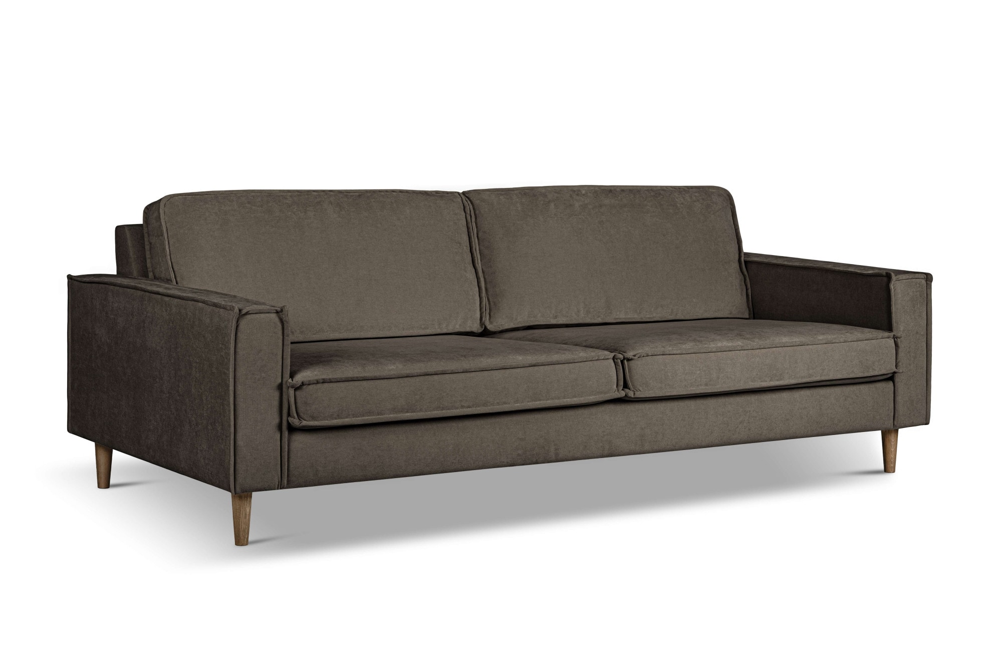 Home affaire 3-Sitzer »Pinto Skandi,Maxi-Ausführung, 236 cm, Chenille, Struktur« mit Keder, Massivholzfüße Eiche geräuchert, Wellenunterfederung