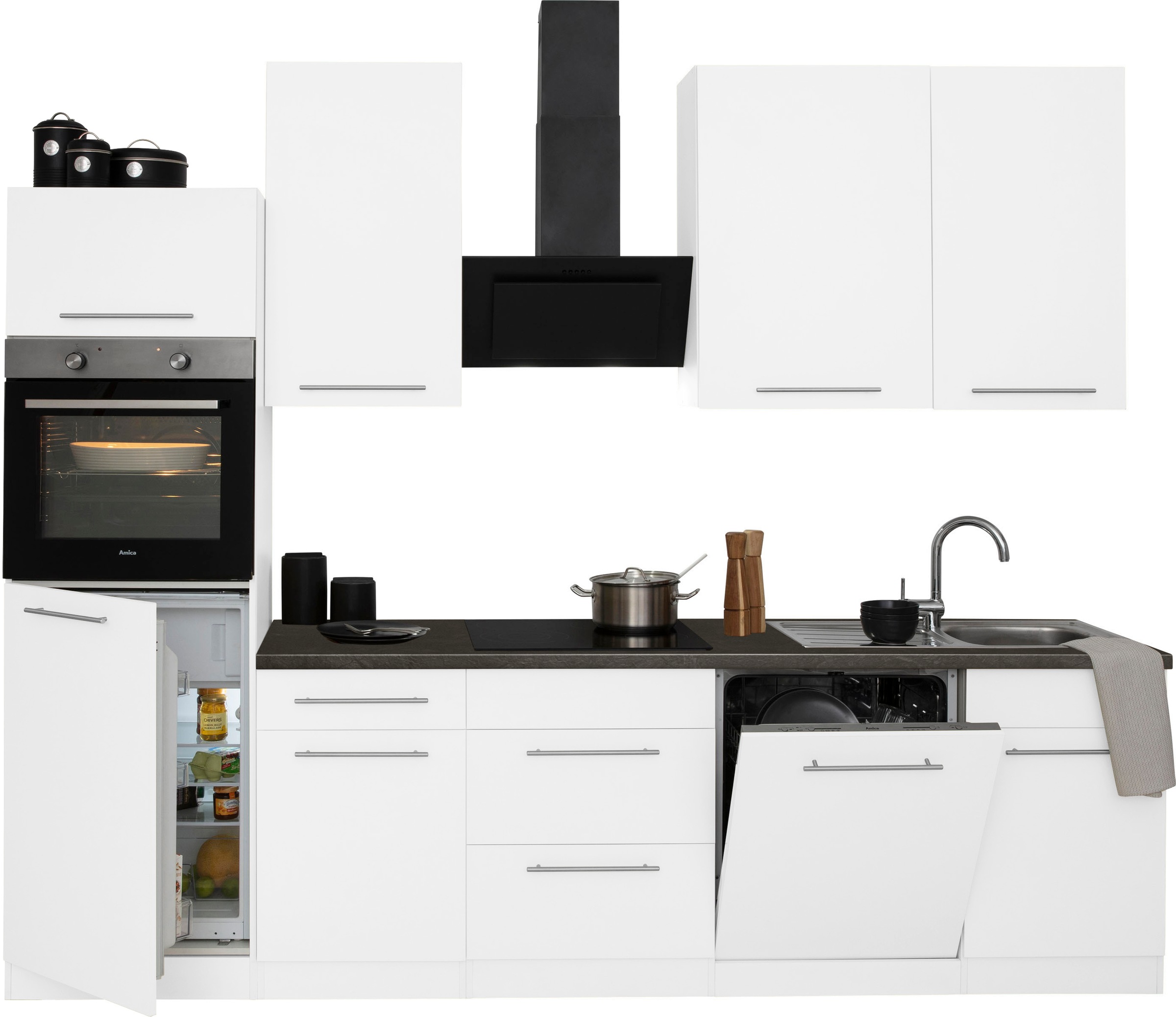 wiho Küchen Küchenzeile »Unna« mit E-Geräten, Breite 280 cm