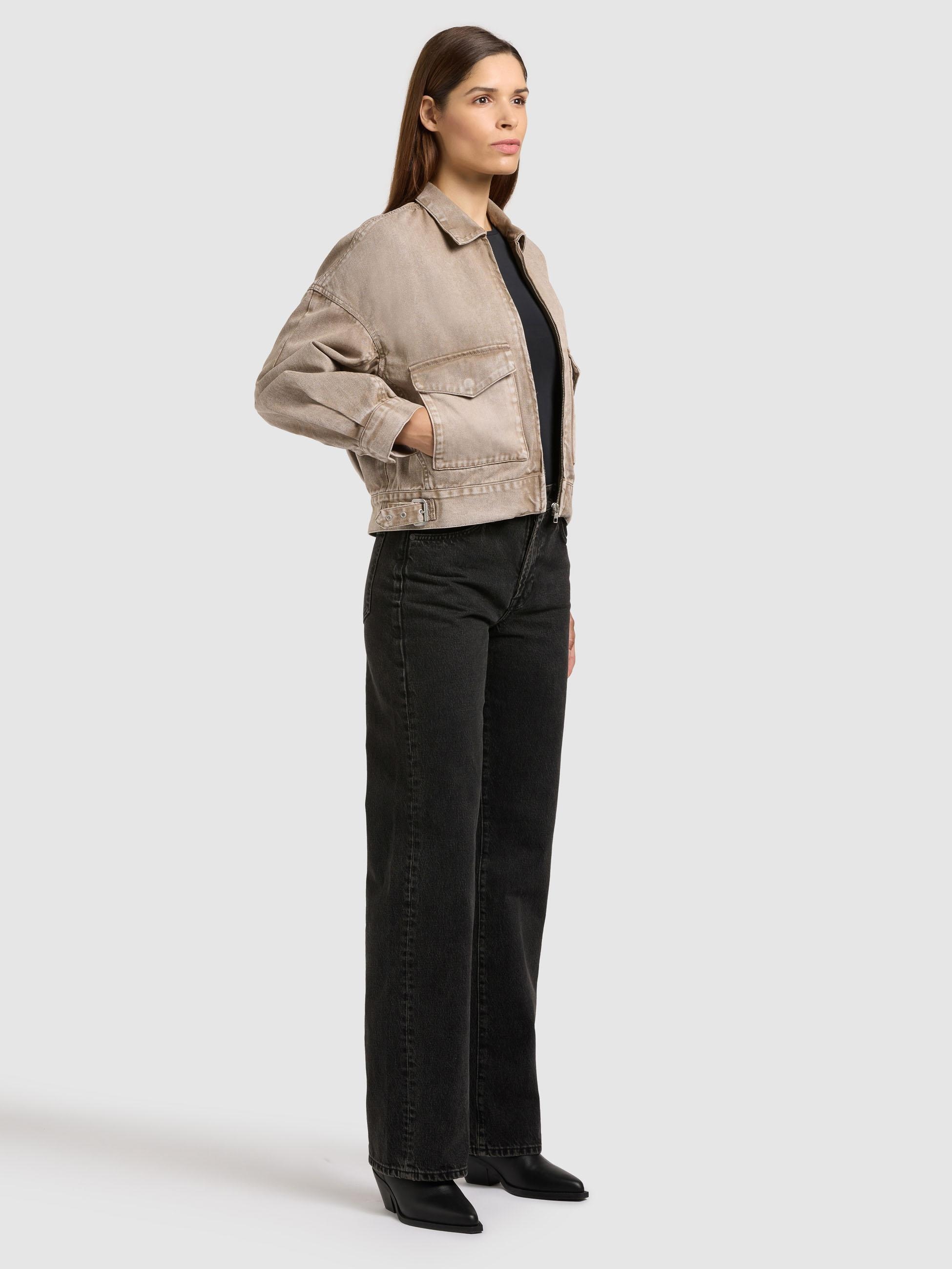 khujo Hemdjacke »Jeansjacke Nelina« ohne Kapuze Oversize Jeansjacke