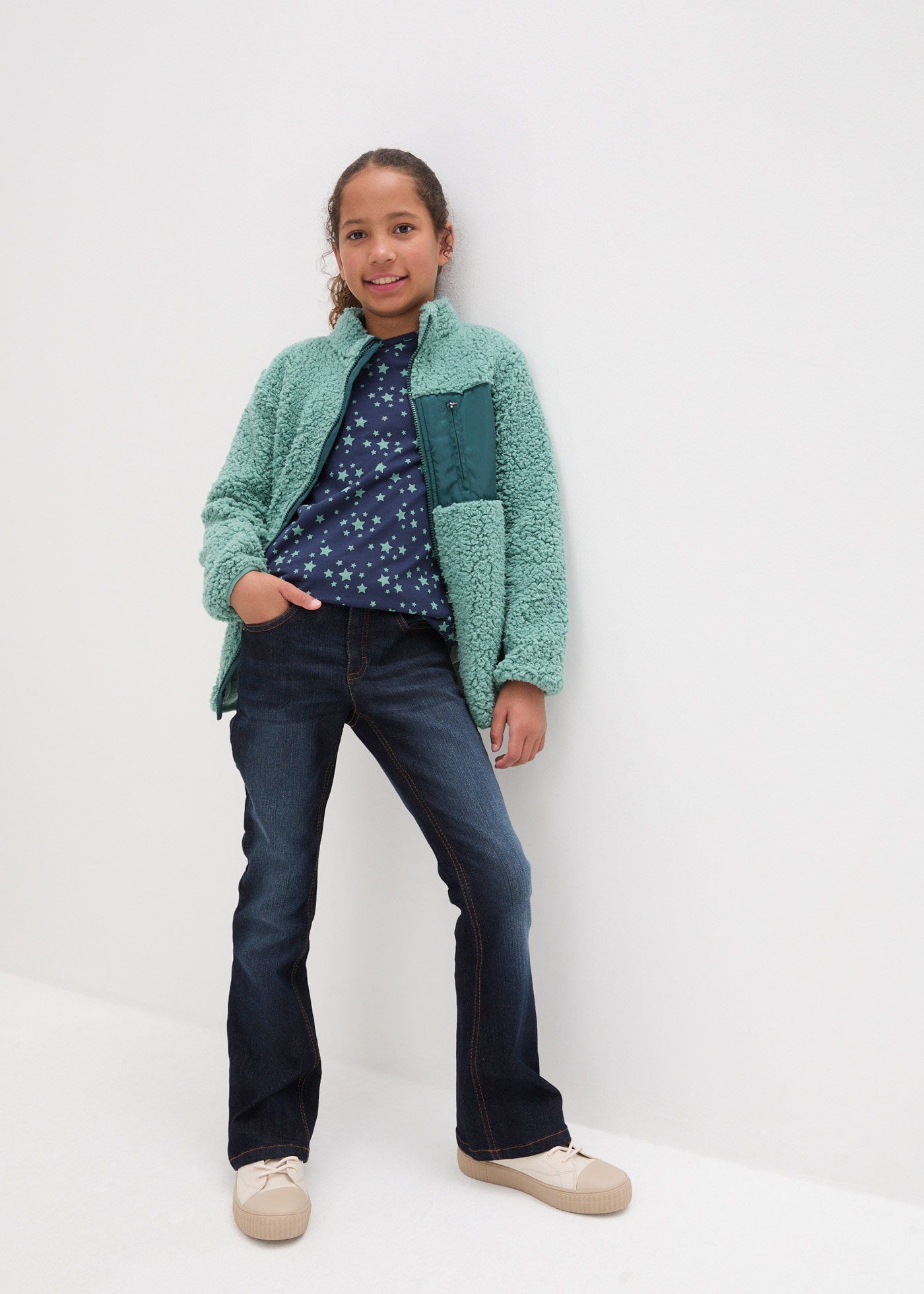 bonprix Langarmshirt Packung, 3, 3 Stk. schmale Passform, Langarm, aus Baumwolle