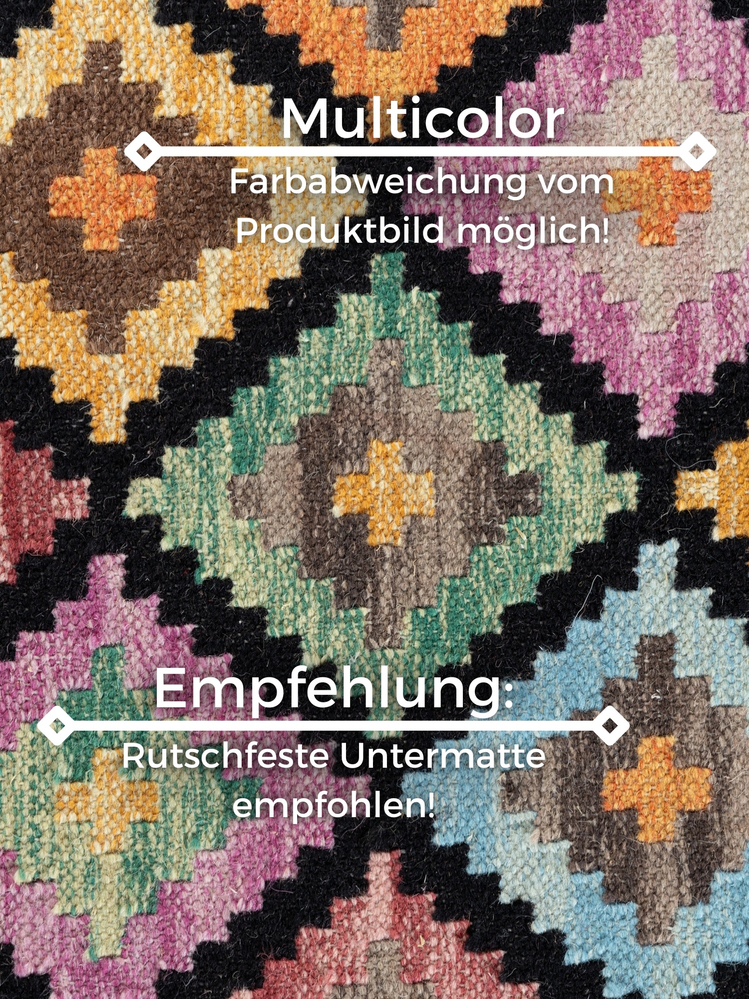 HANSE Home Teppich »Kelim Zara«, rechteckig, 3 mm Höhe, Wolle, Baumwolle, Natur, Handgewebt, orientalisch, Boho, traditionell