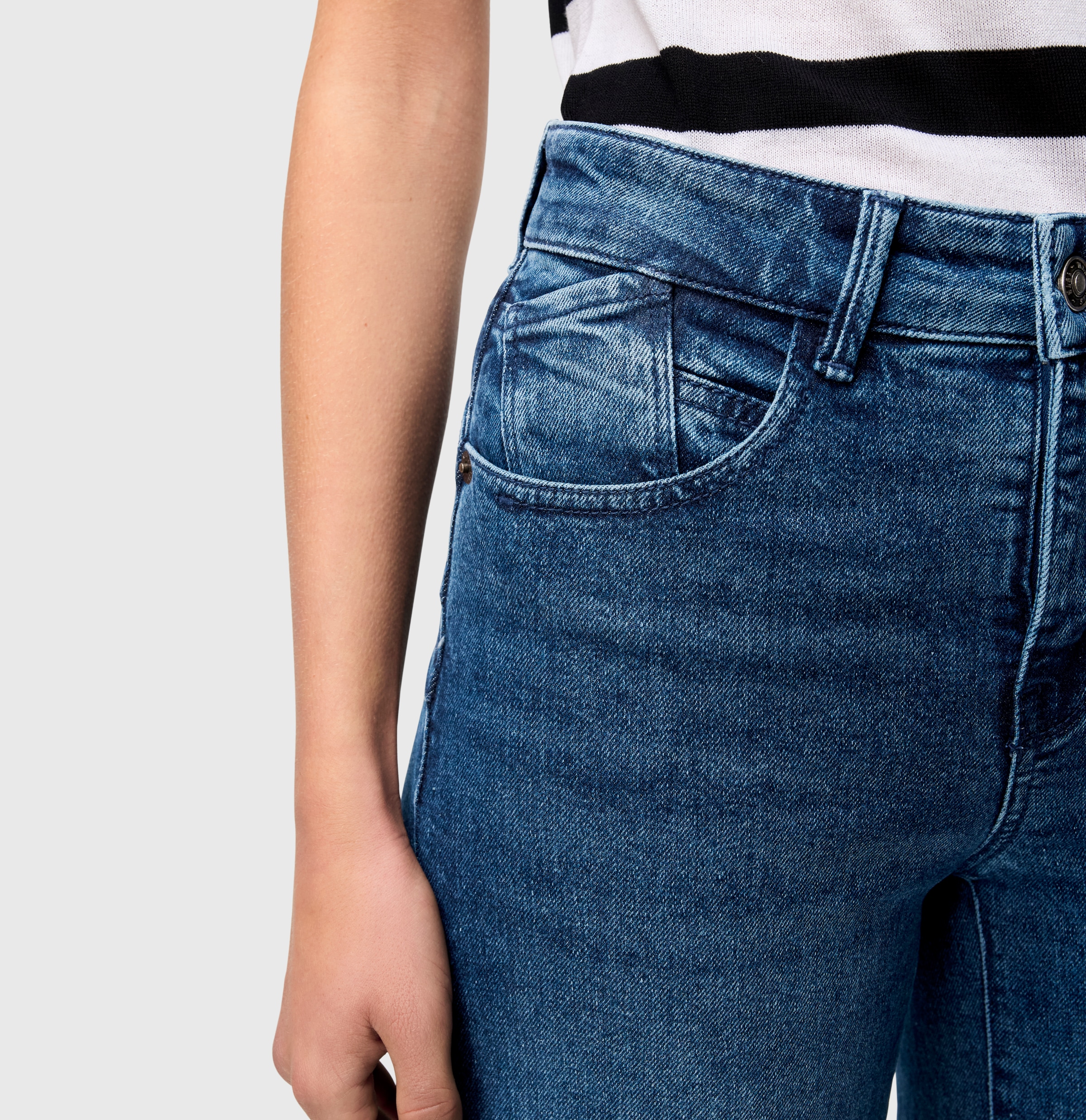 MAC Jerseyhose »Shirt-Hose Palazzo Cropped«