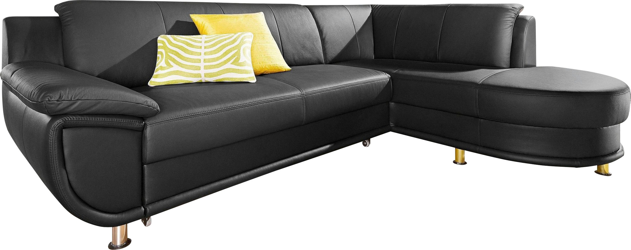 TRENDMANUFAKTUR Ecksofa »Rondo, zeitlos und elegant, bequem, L-Form«, wahlweise mit Federkern, wahlweise mit Bettfunktion
