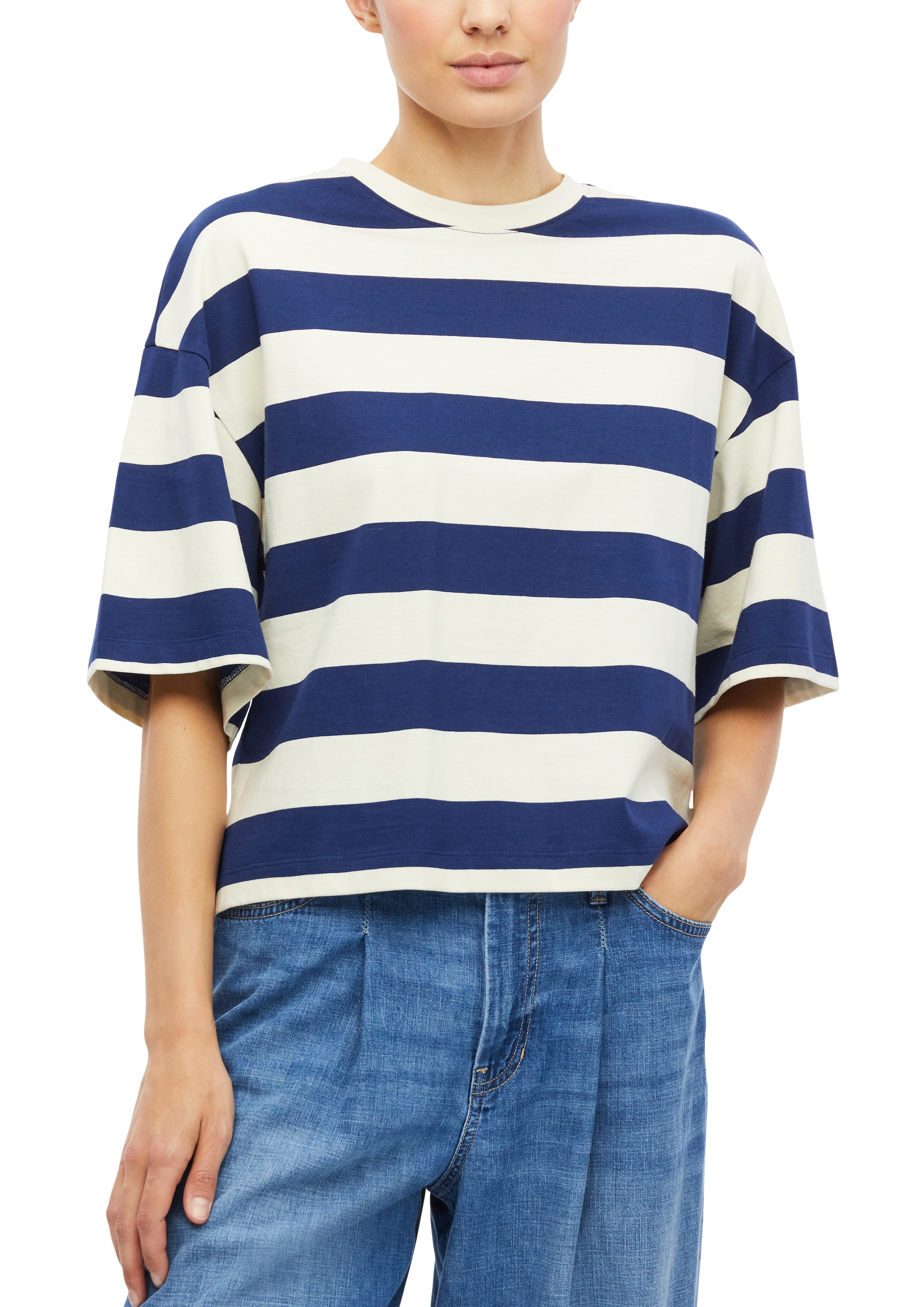 s.Oliver Kurzarmshirt Gestreiftes Sommershirt / Oversize und kurz