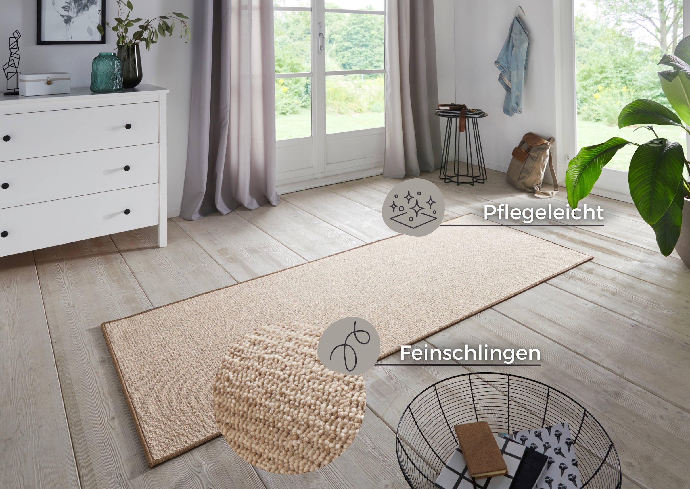 HANSE Home Läufer »Bouclé«, rechteckig, Rutschfest, Sisal Optik, Teppichläufer, Teppich, Küche, Flur, Schlicht