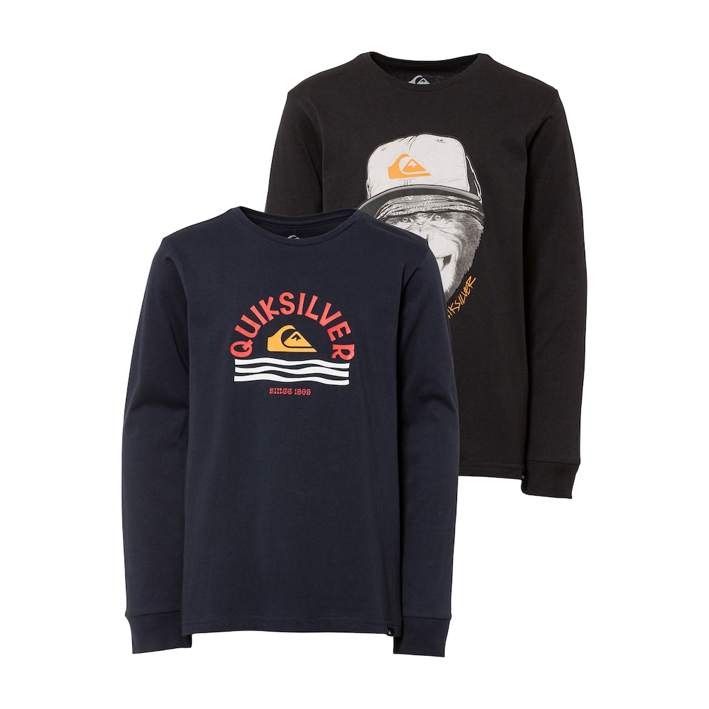 Quiksilver Longsleeve »Jungen Doppelpack mit Logodruck«, (2 tlg., 2er-Pack)