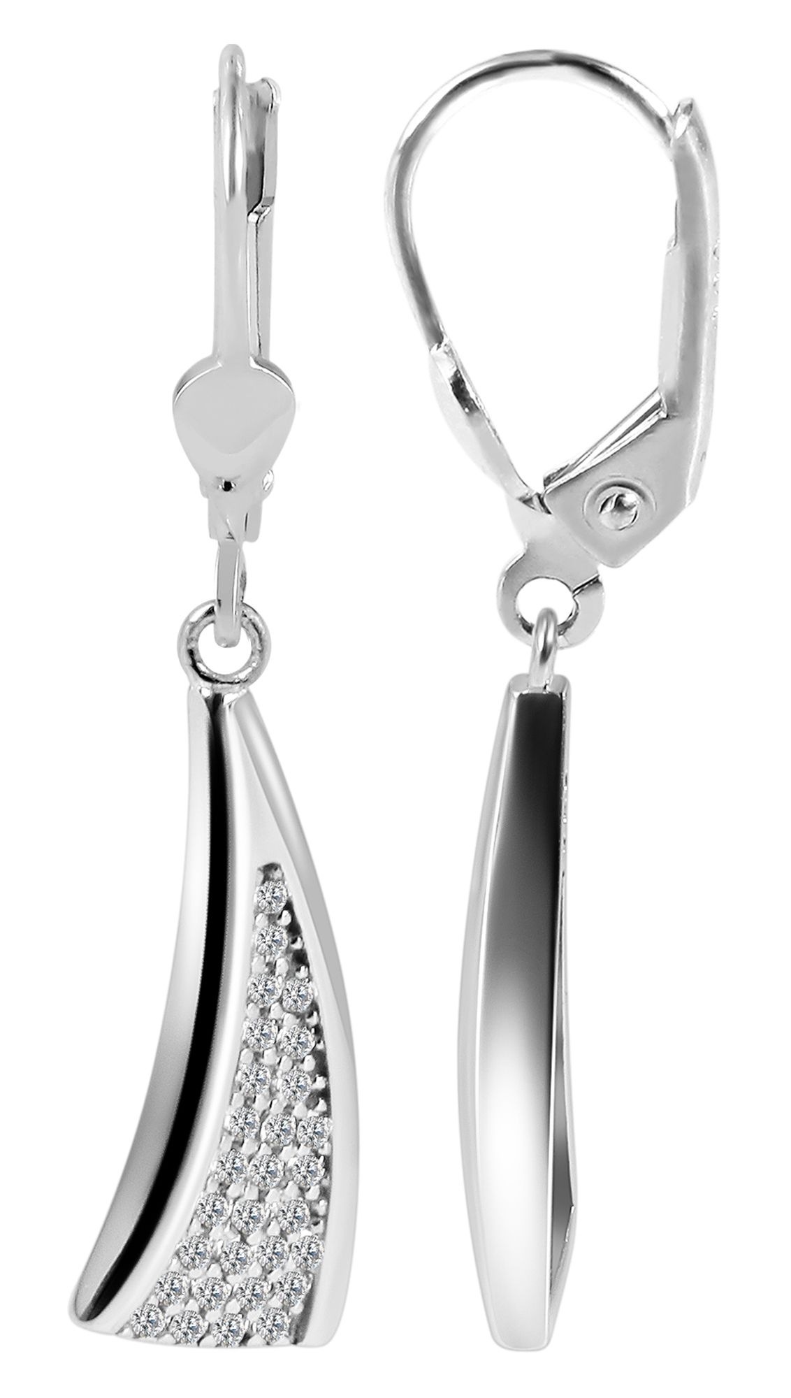 Adelia´s Paar Ohrhänger »Damen Ohrringe ¿ Ohrhänger aus 925 Silber mit Zirkonia«