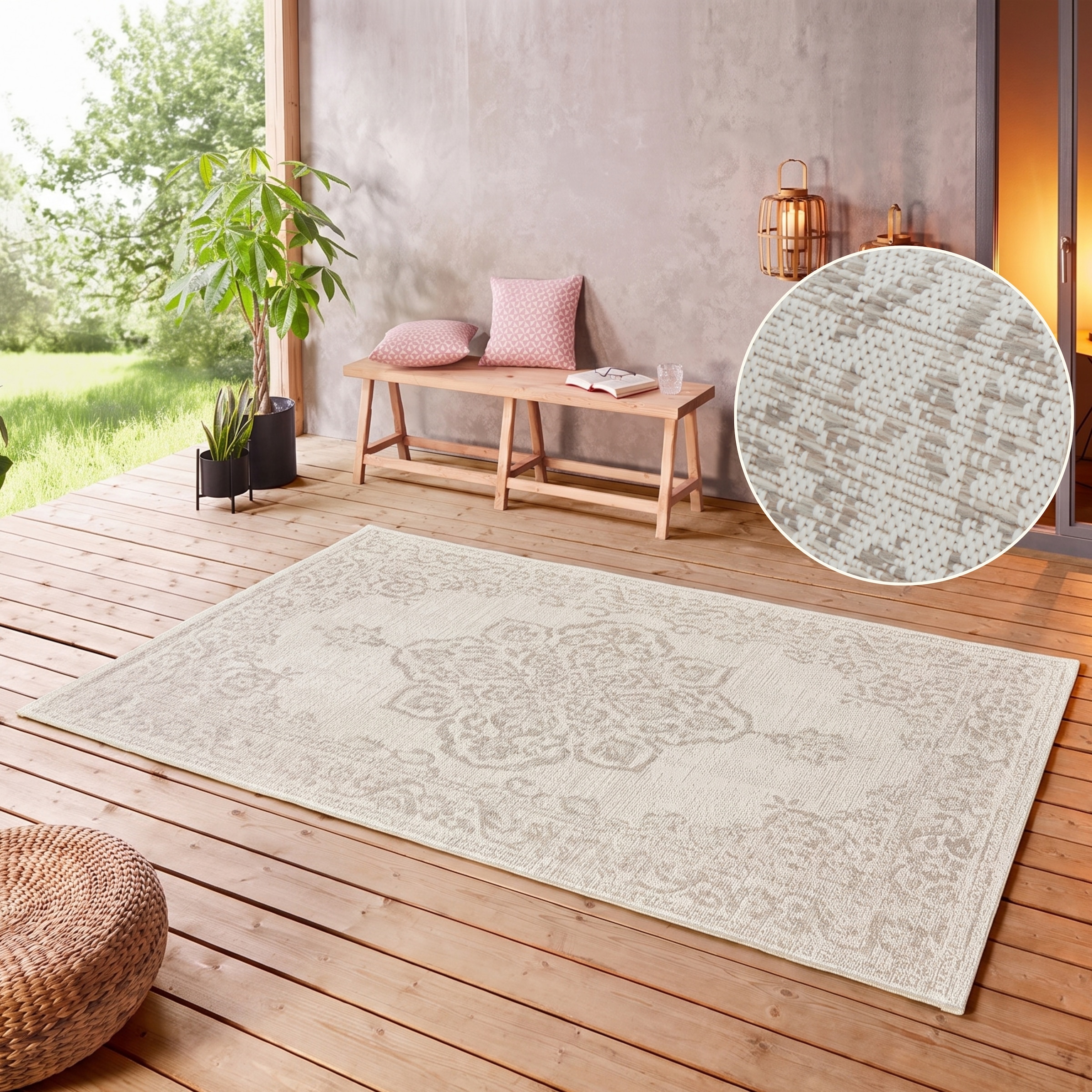 HANSE Home Teppich »Tilos« rechteckig 8 mm Höhe In- & Outdoor, Kurzflor, Orientalisch, Vintage, Wohnzimmer, Garten