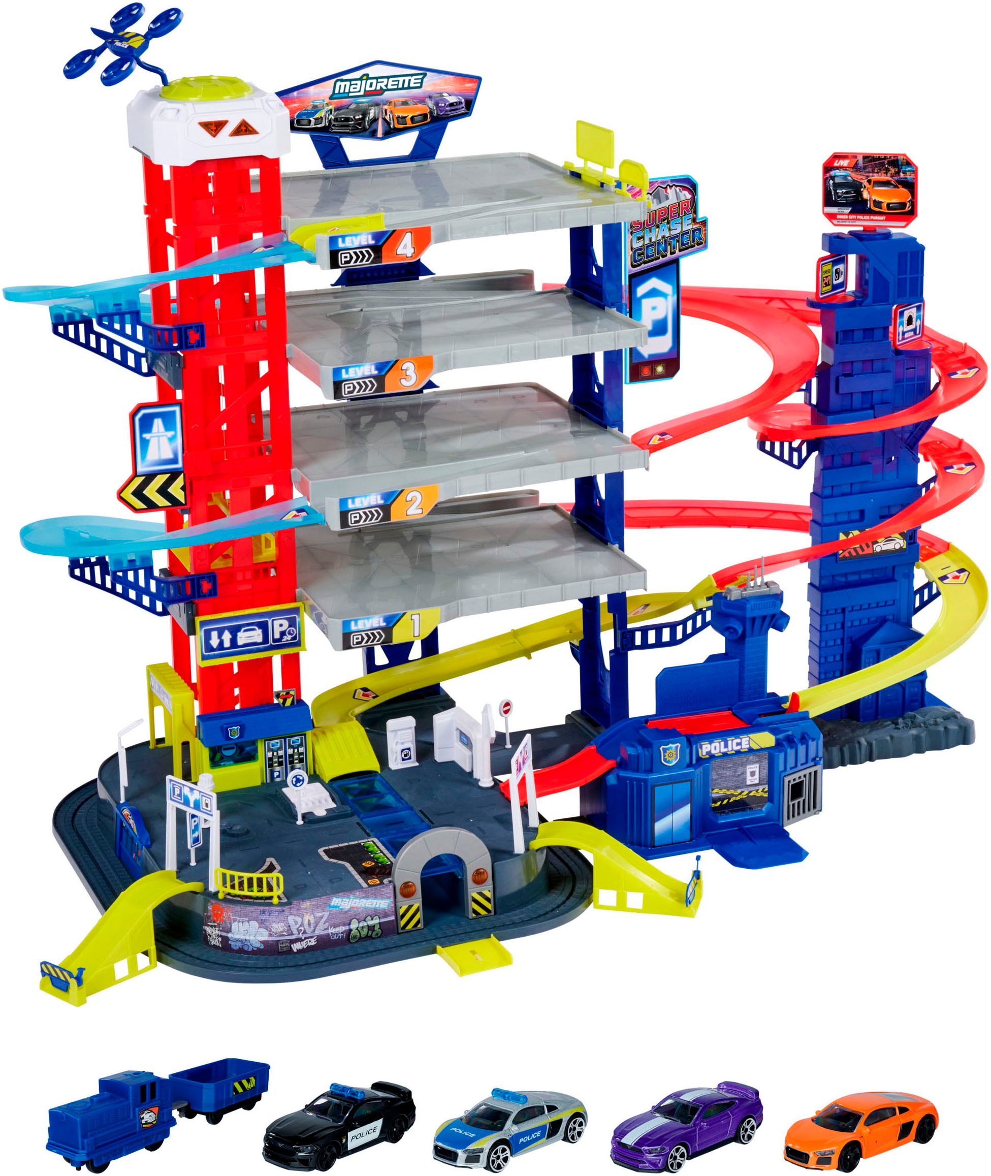 majORETTE Spiel-Parkgarage »Super Chase Center« mit Licht und Sound