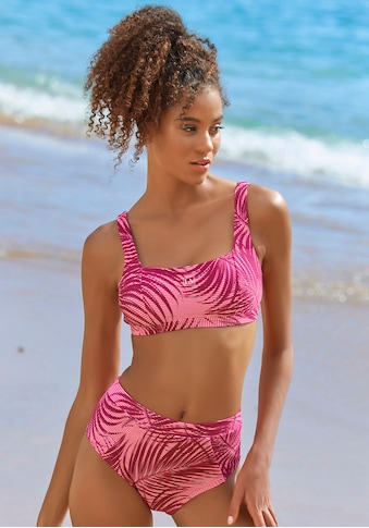 LASCANA ACTIVE Highwaist-Bikini-Hose »Coal«, im Mustermix aus Palmen und Streifen kaufen