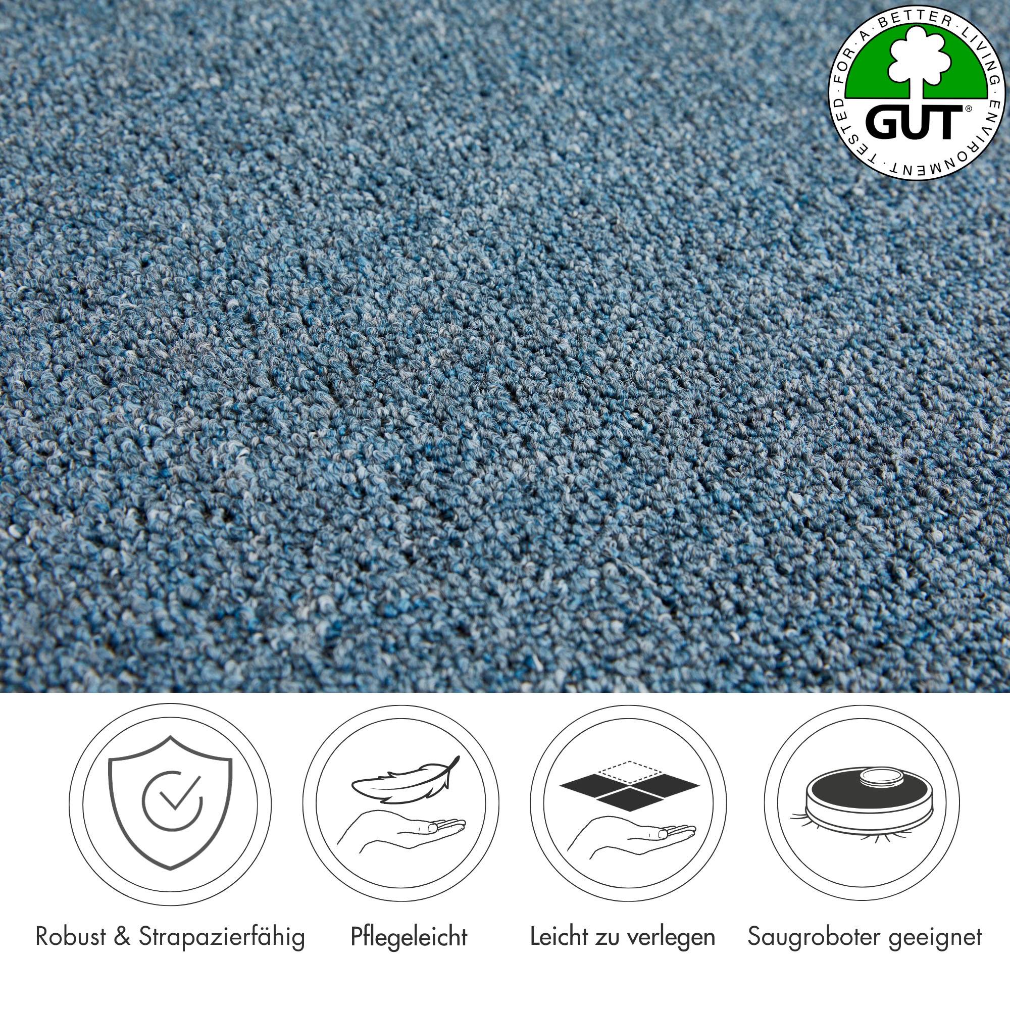 Andiamo Teppichboden »Luton, Feinschlinge, Made in Netherlands«, rechteckig, 6 mm Höhe, meliert, Breite 400 cm oder 500 cm, strapazierfähig & pflegeleicht