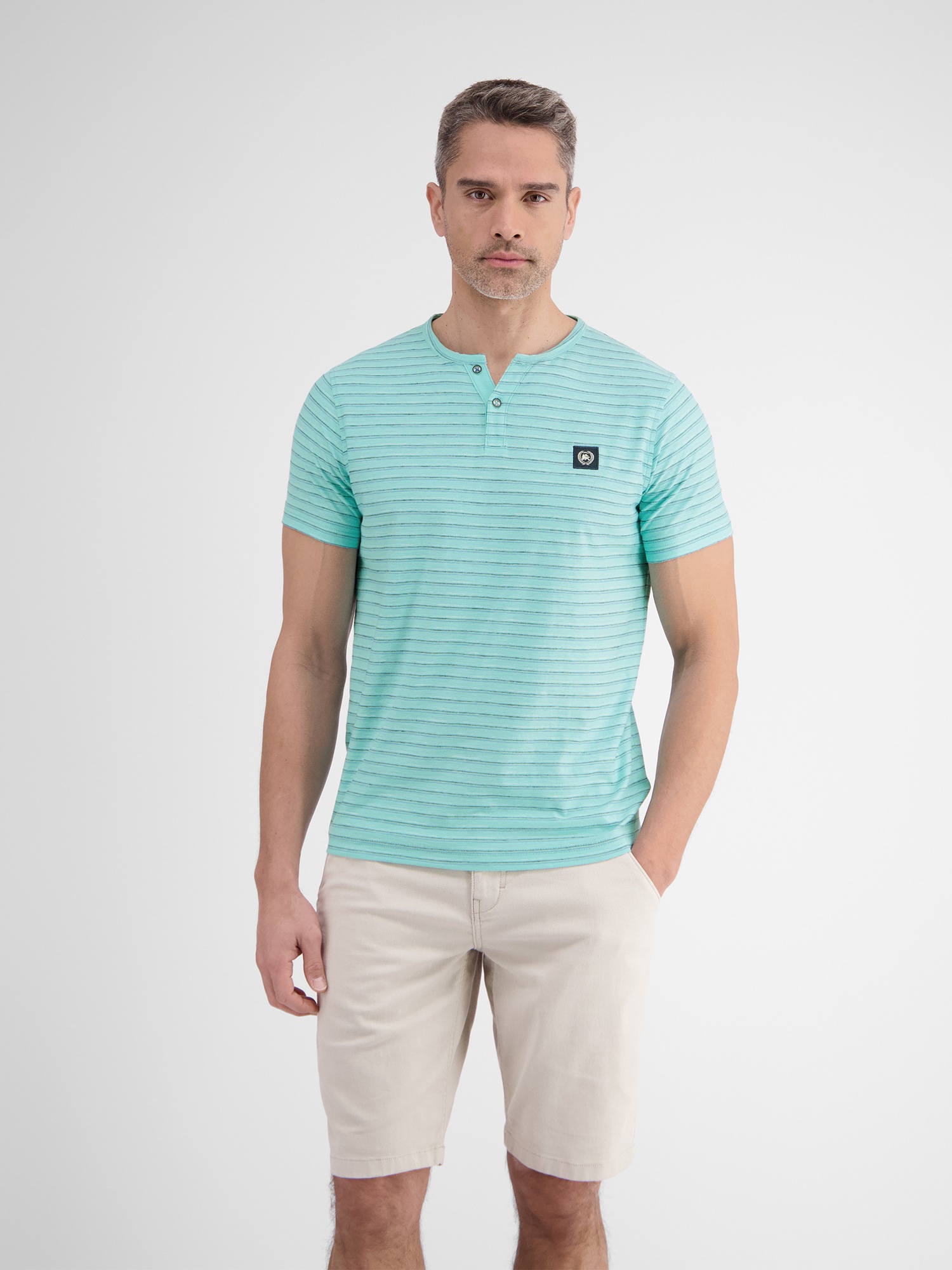 LERROS Henleyshirt »LERROS Herren Serafino-Shirt, gestreift«