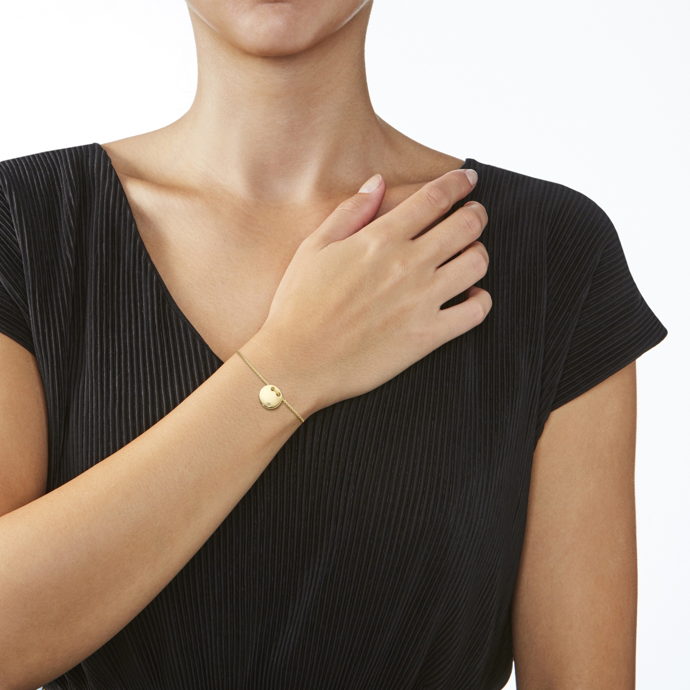 Luigi Merano Armband »Armband Brillant im Plättchen, Gold 585«