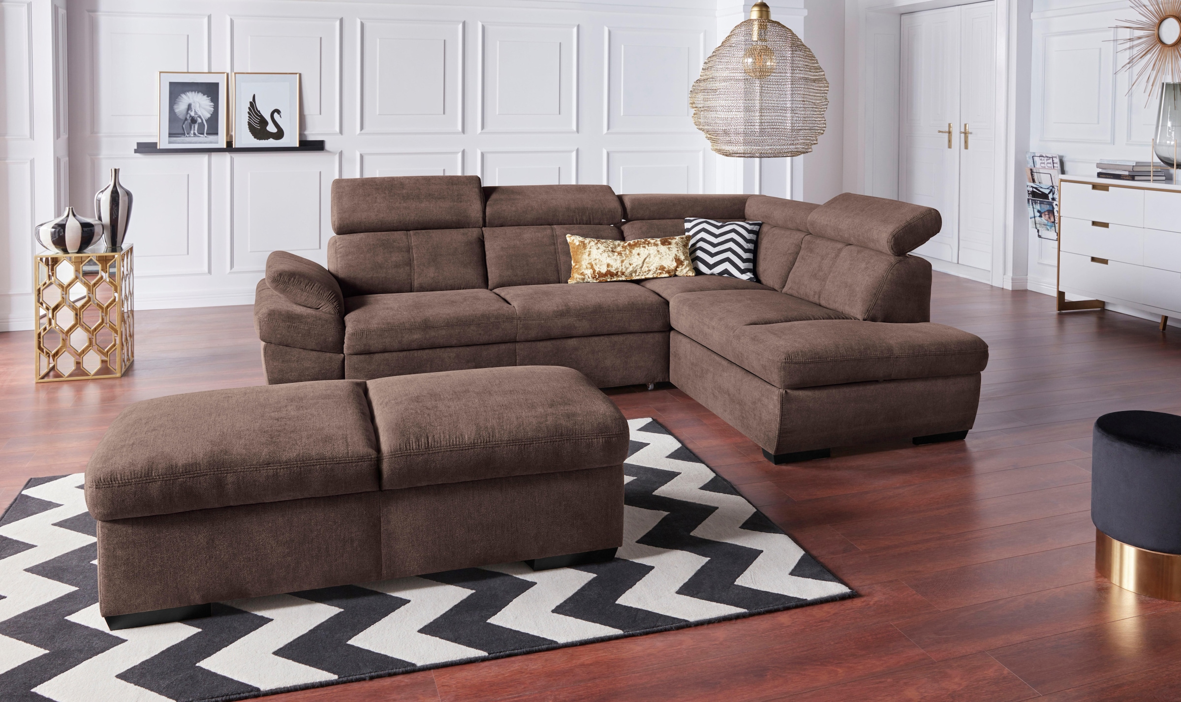 exxpo - sofa fashion Hocker »Salerno, Bankhocker mit tollem Sitzkomfort«, zeitlos und elegant