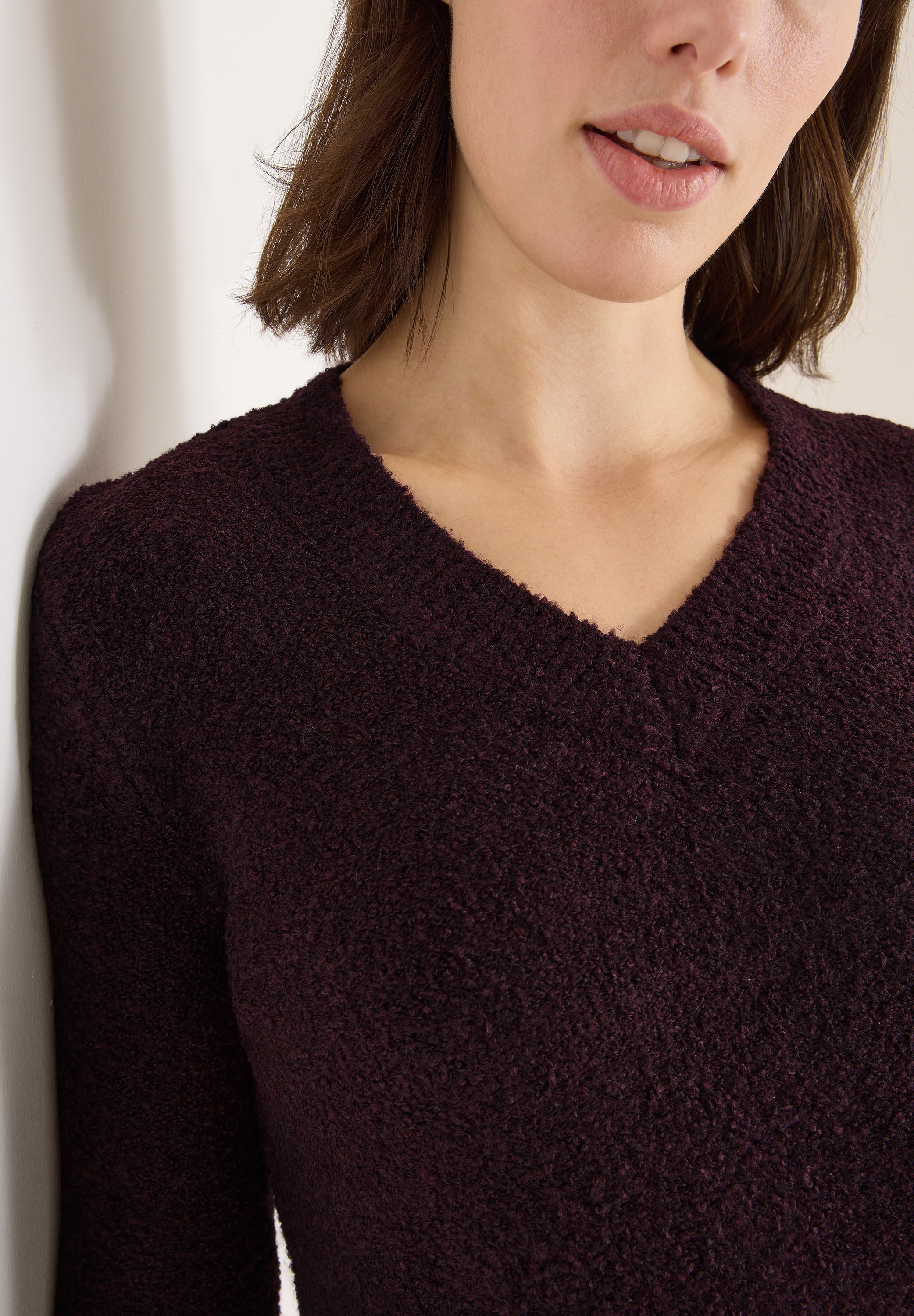 Cecil Strickpullover Bouclé V-Neck