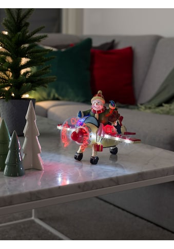 KONSTSMIDE Weihnachtsfigur, (1 St.), LED Szenerie Schneemann im Flugzeug, mit Animation kaufen