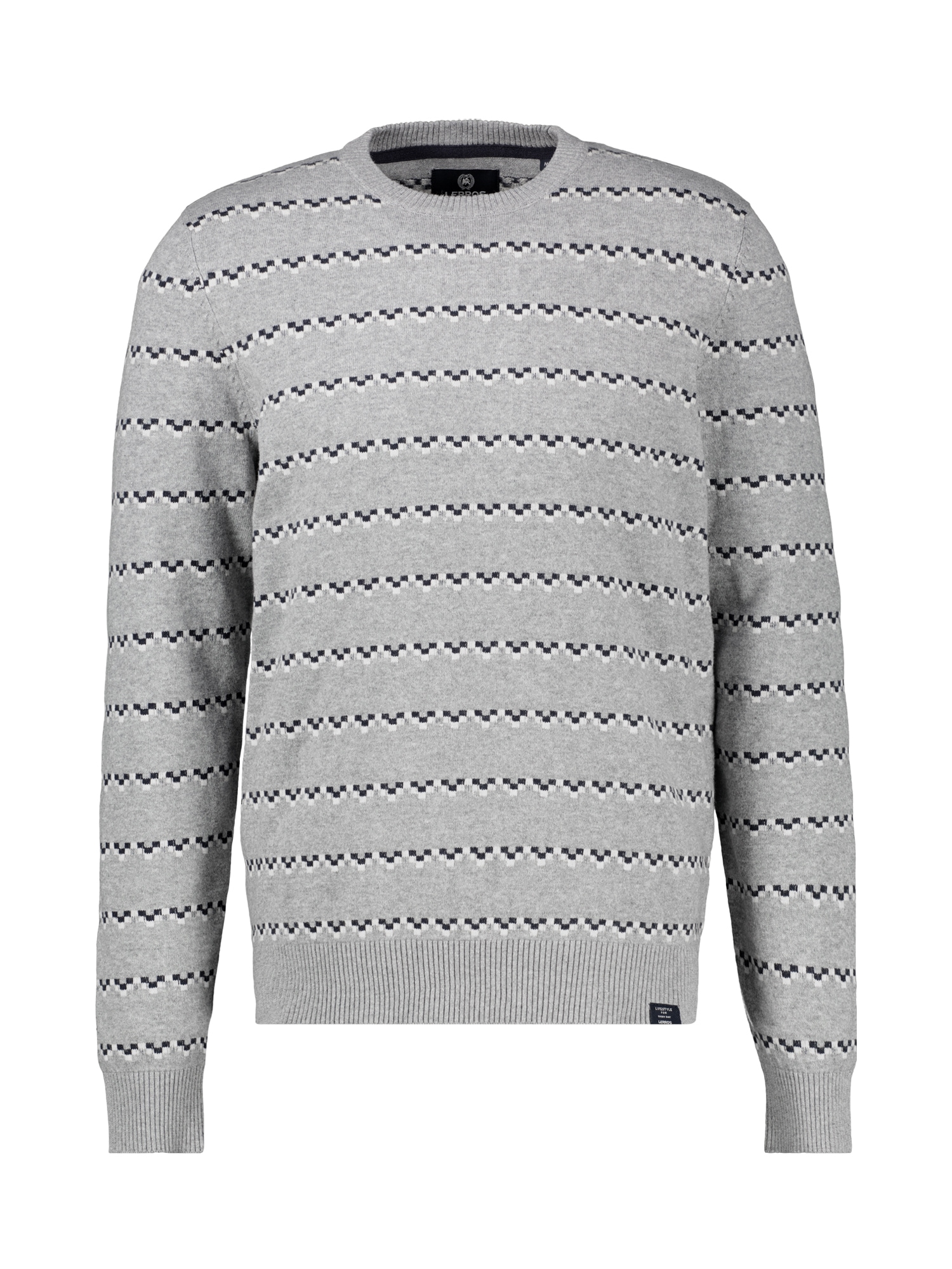 LERROS Strickpullover »Strickpullover mit geometrischem Muster aus Mischgewebe«
