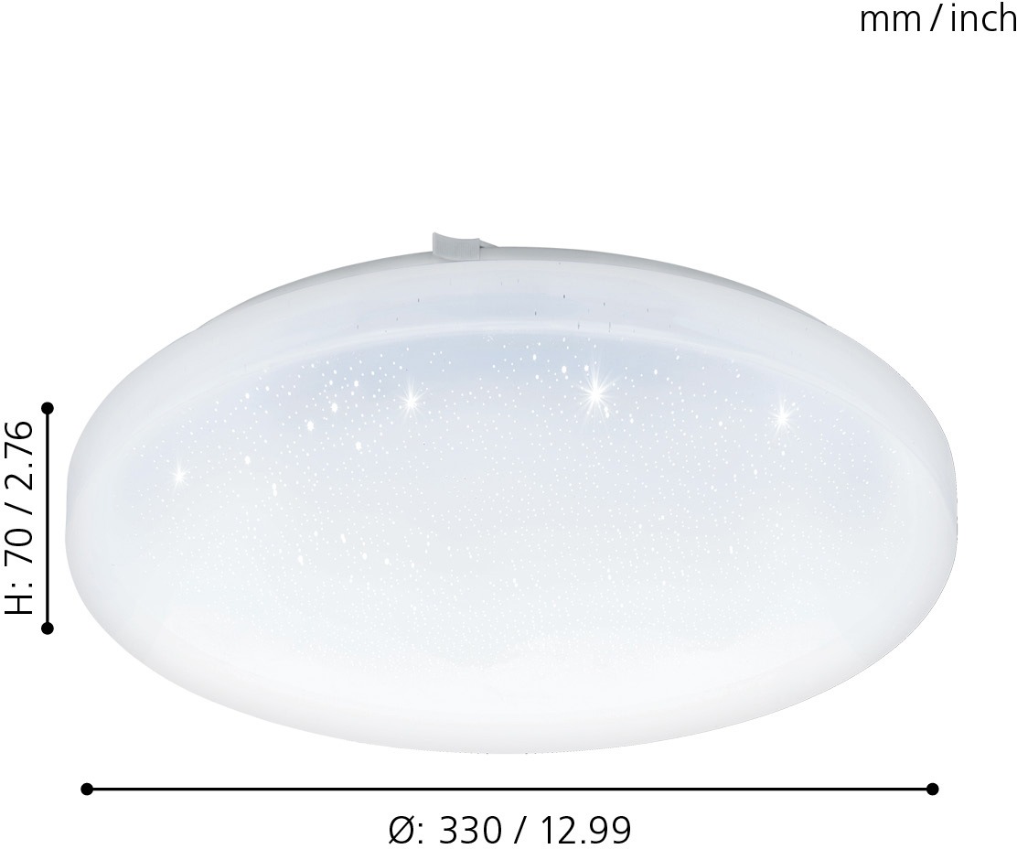 EGLO LED Deckenleuchte »FRANIA-S«, 1 flammig, Leuchtmittel LED-Board | LED fest integriert, Deckenleuchte mit Sternenhimmel-Effekt, Stahl, Kunststoff, Ø: 33 cm