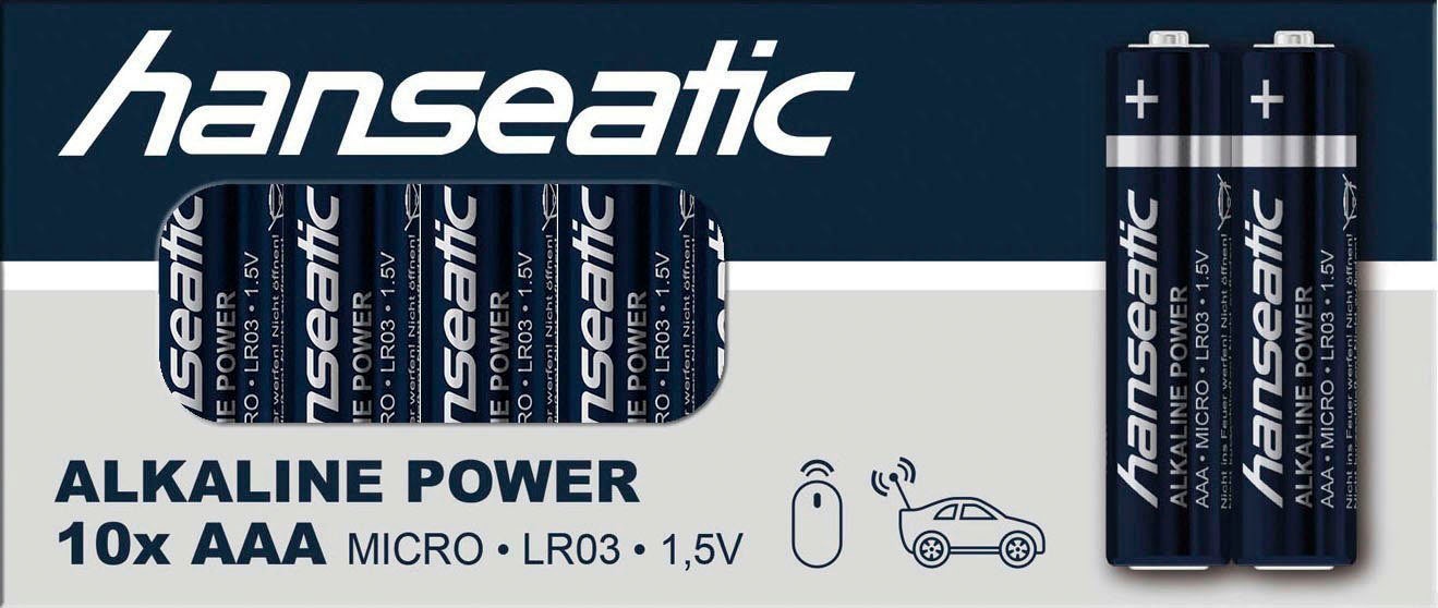 Hanseatic Batterie »100-Stück Alkaline Power, AAA Micro«, LR03, (Packung, 100 St.)