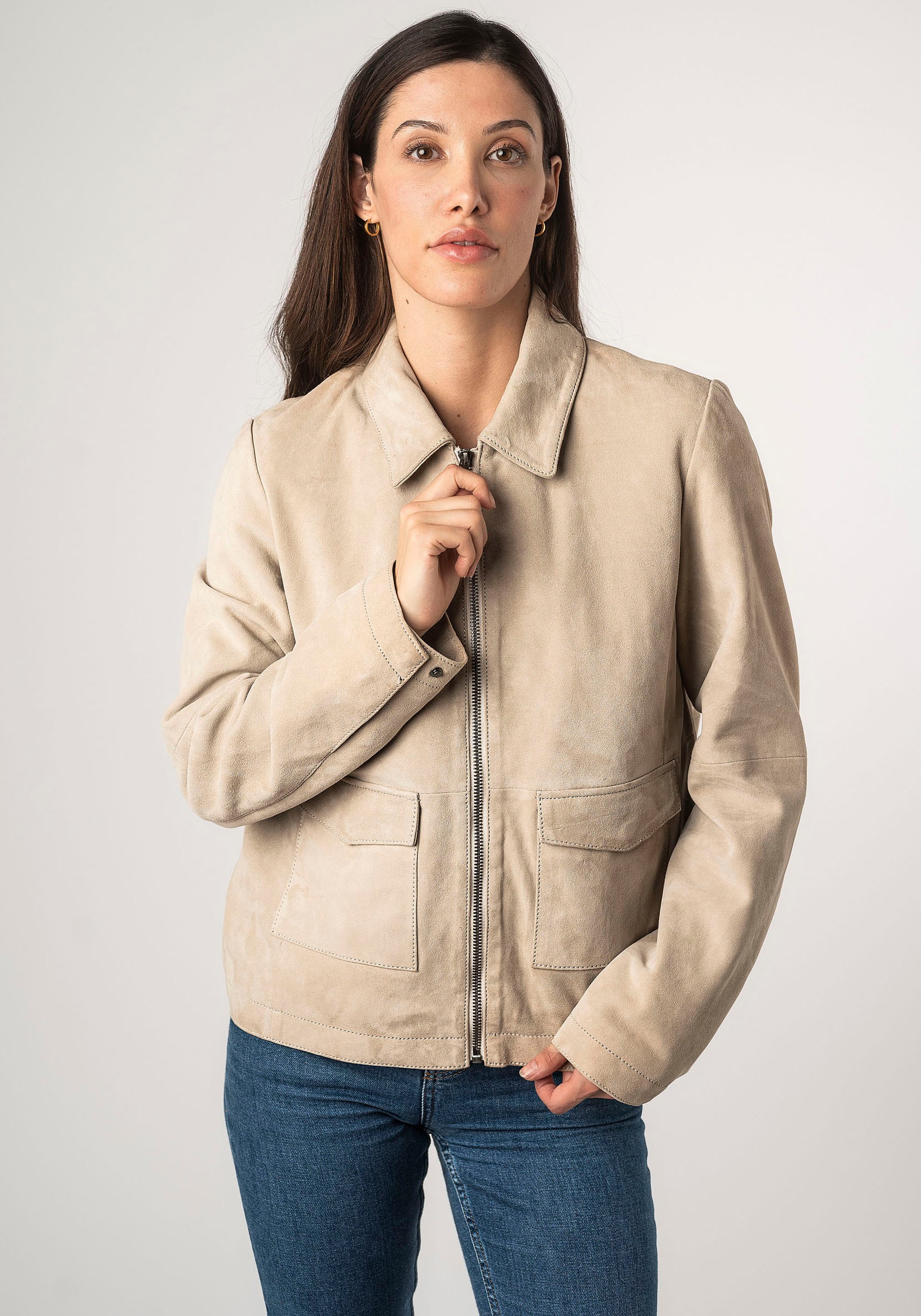 Mauritius Lederjacke »MWYaima«, mit Hemdkragen, aufgesetzten Taschen