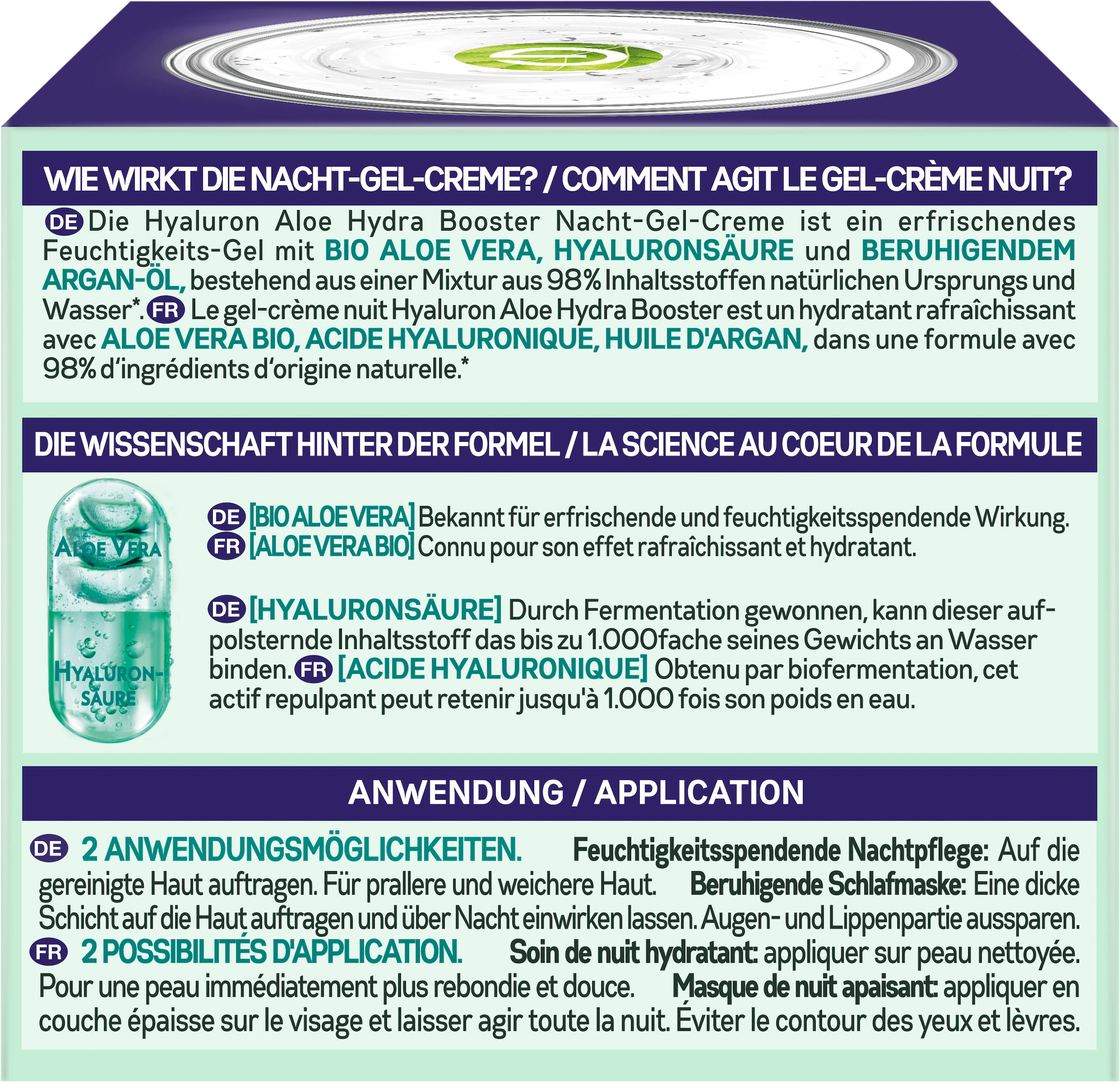 GARNIER Nachtcreme »Garnier Hyaluron Aloe Booster Nachtpflege«, mit Hyaluron