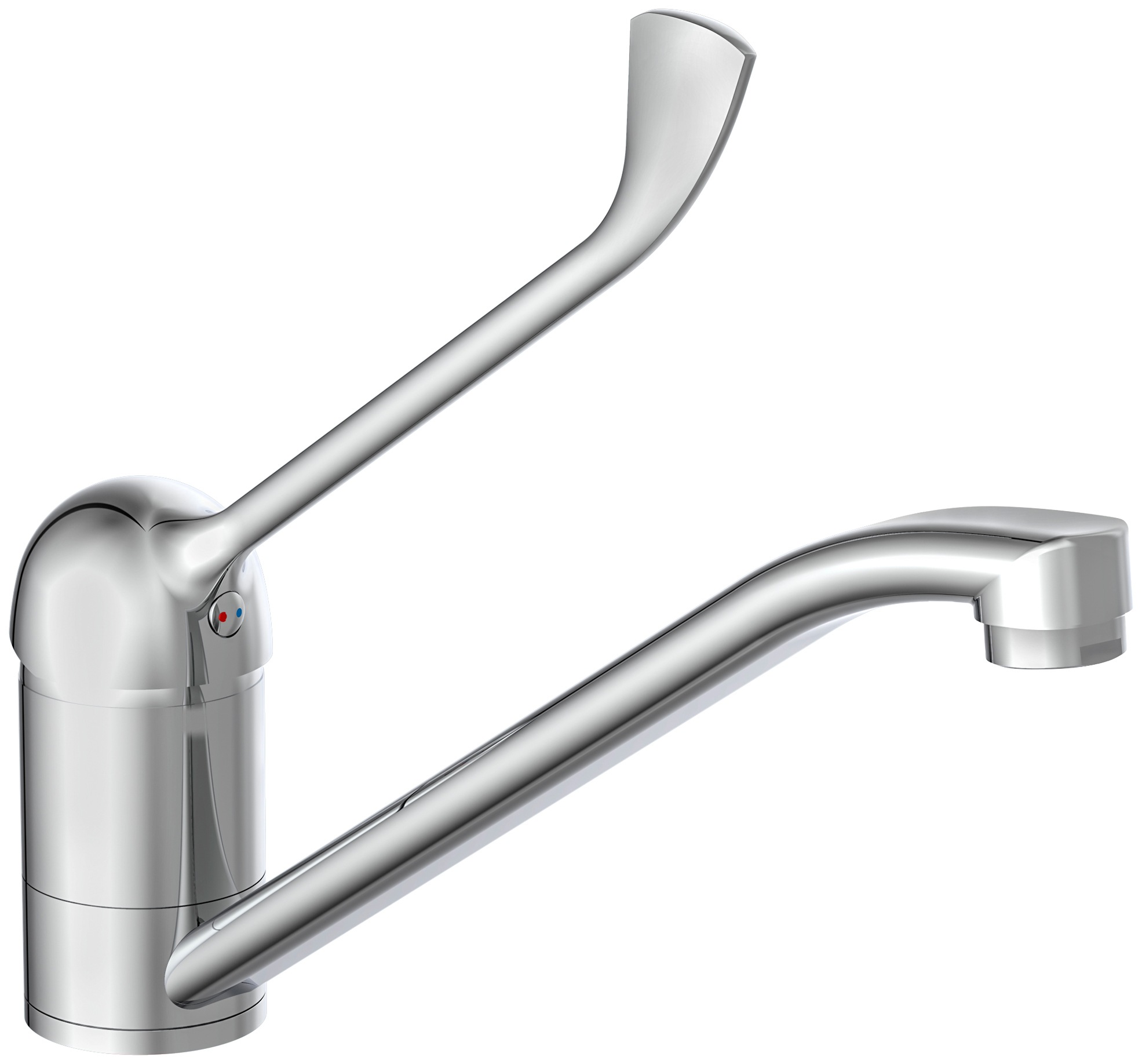 Schütte Spültischarmatur »Waldo«, Wasserhahn Küche mit verlängertem Hebel, 150° schwenkbare Mischbatterie Küche, Spültischarmatur in Chrom, Hochdruck