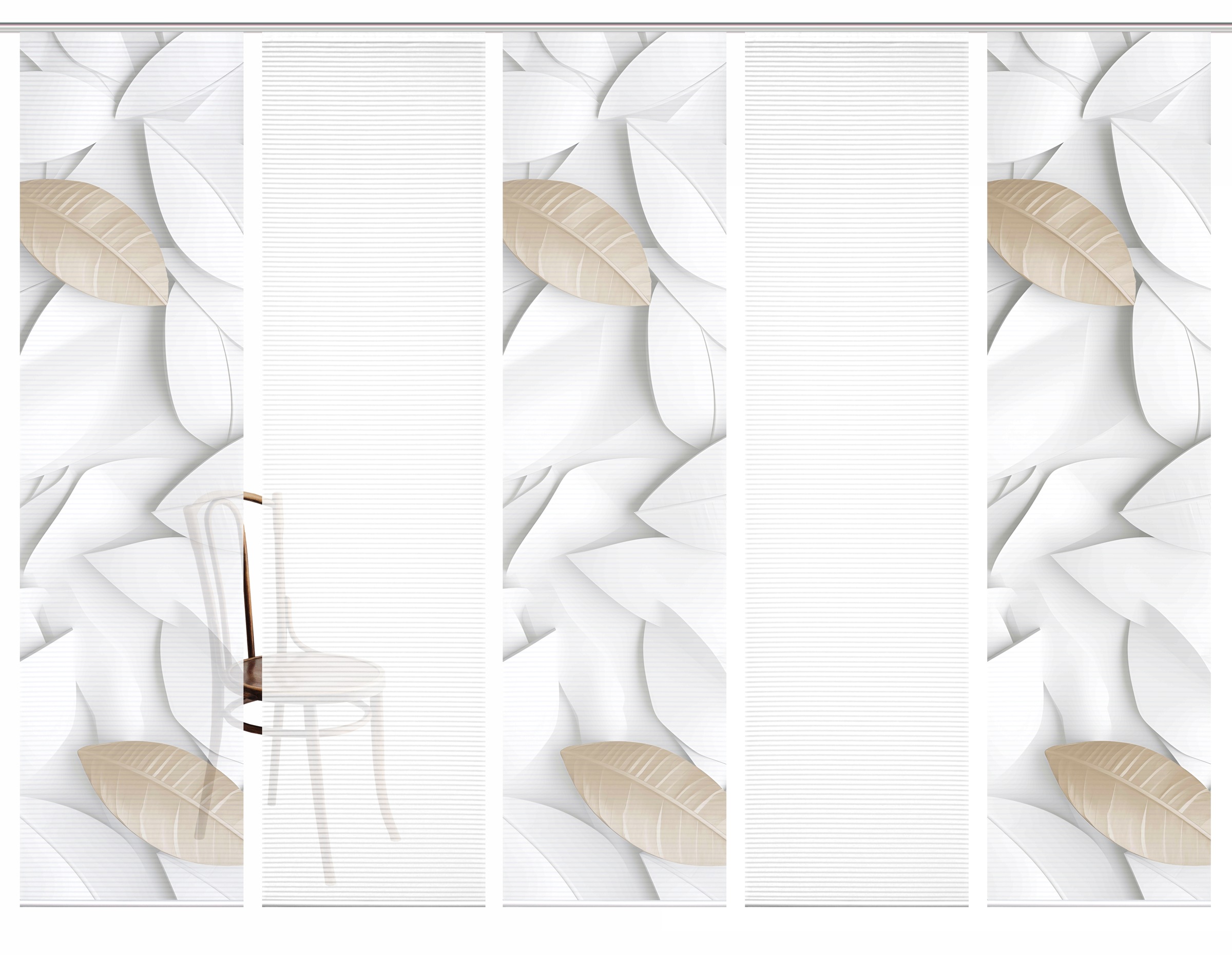 HOME in green Schiebegardine »LISON« Paneelwagen 5 Stk. tlg. SET DIGITALDRUCK,BAMBUSOPTIK RECYCELT