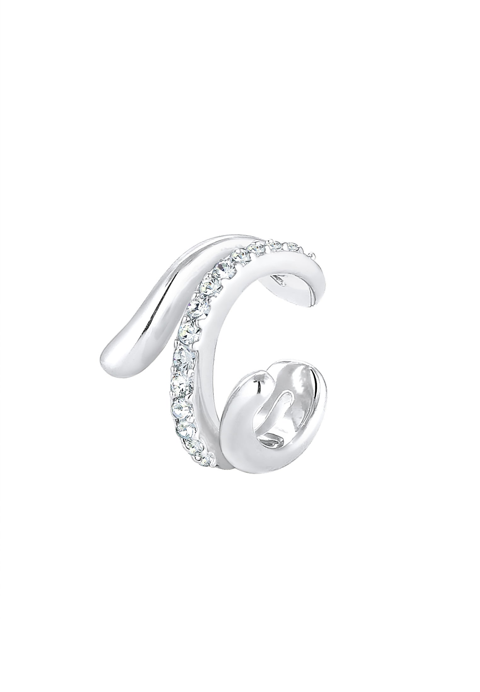 Elli Ohrklemme »Ohrringe Single Earcuff Twisted Kristalle Weiß 925 Sterling Silber«