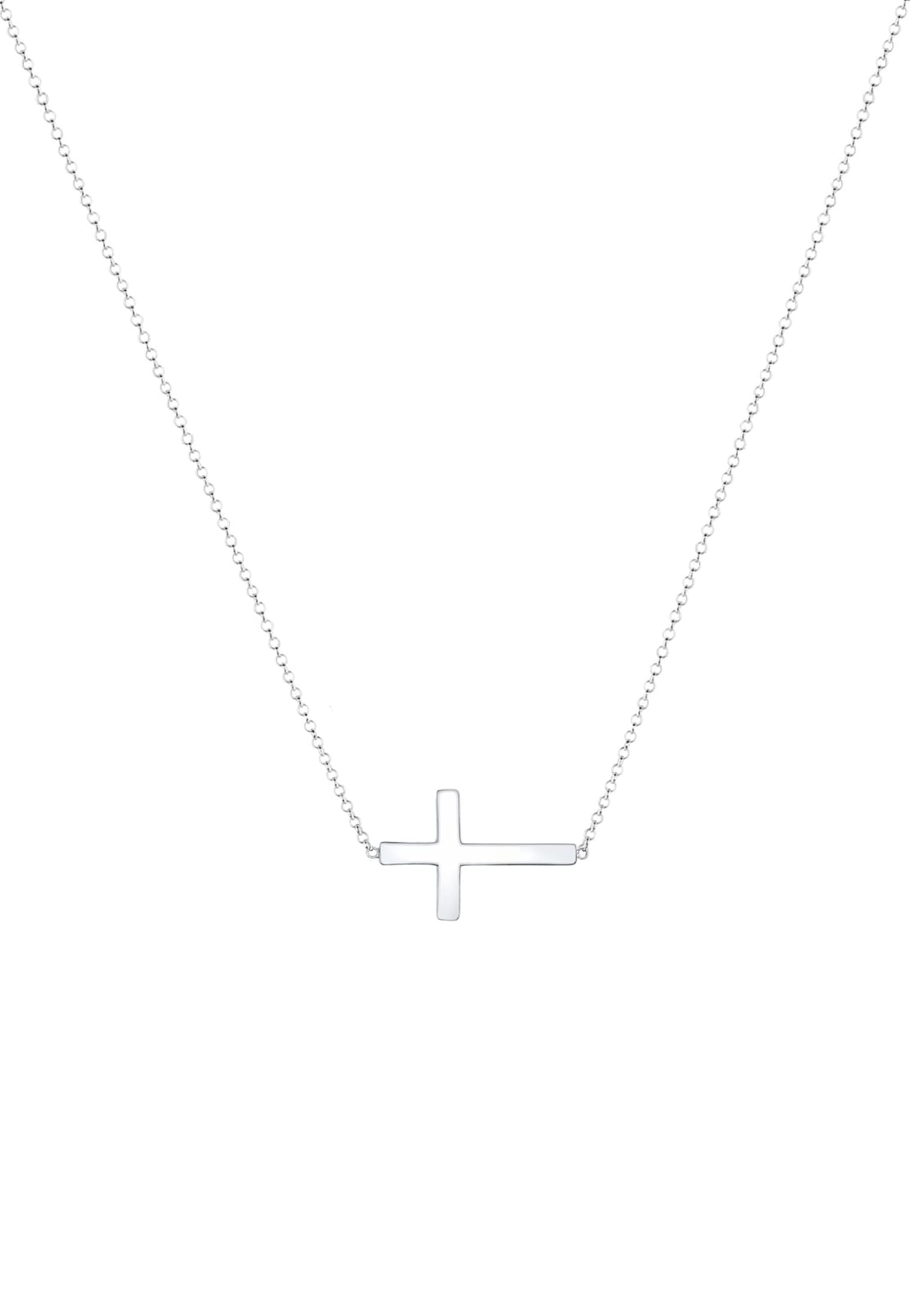Elli Kette mit Anhänger »Halskette Kreuz Faith 925 Sterling Silber Kommunion«