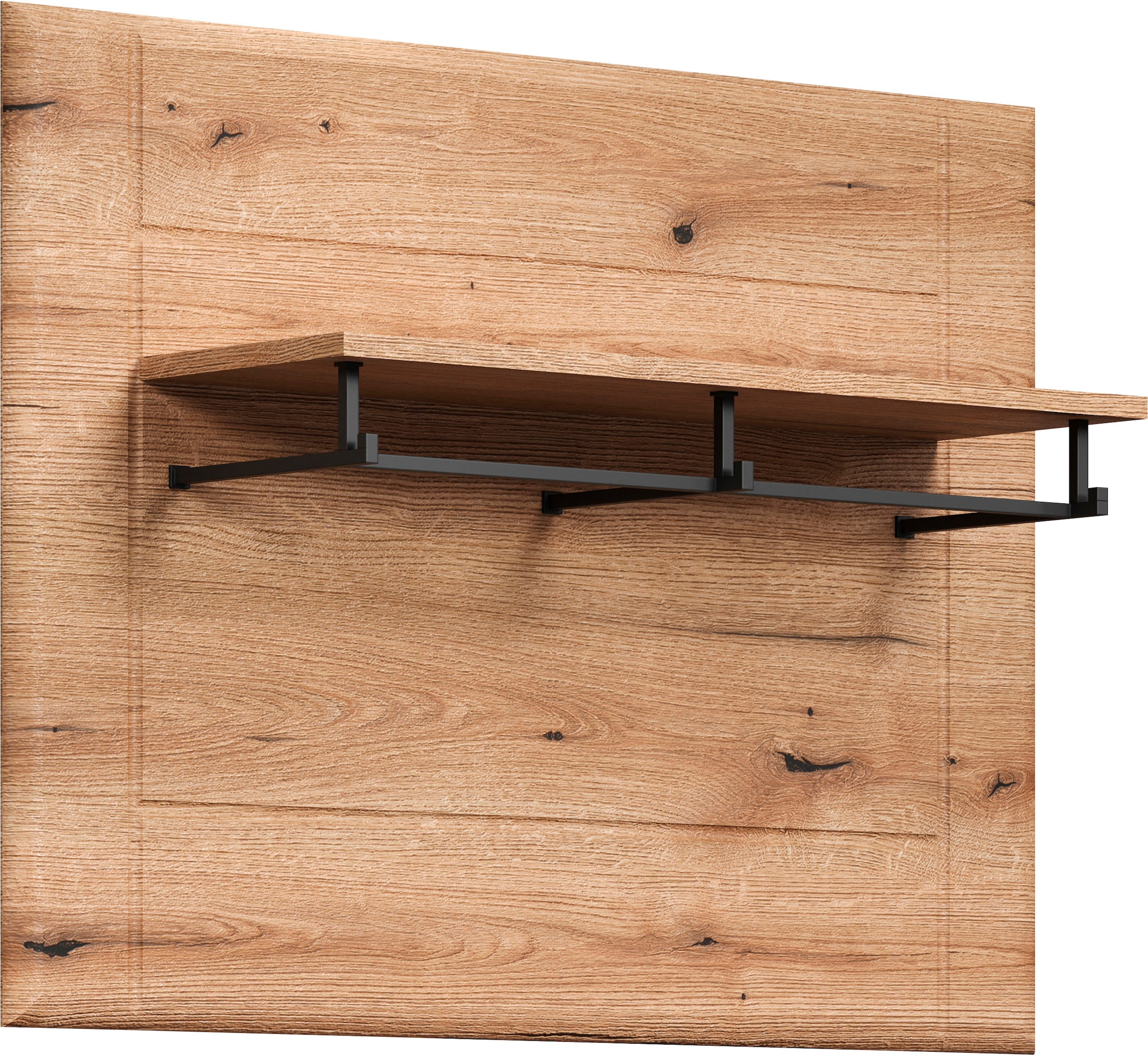 INOSIGN Wandboard »Graz«, (Packung, 1 St.), Maße (B/H/T in cm): (91/70/26) - Farbe: Weiß Hochglanz und Eiche
