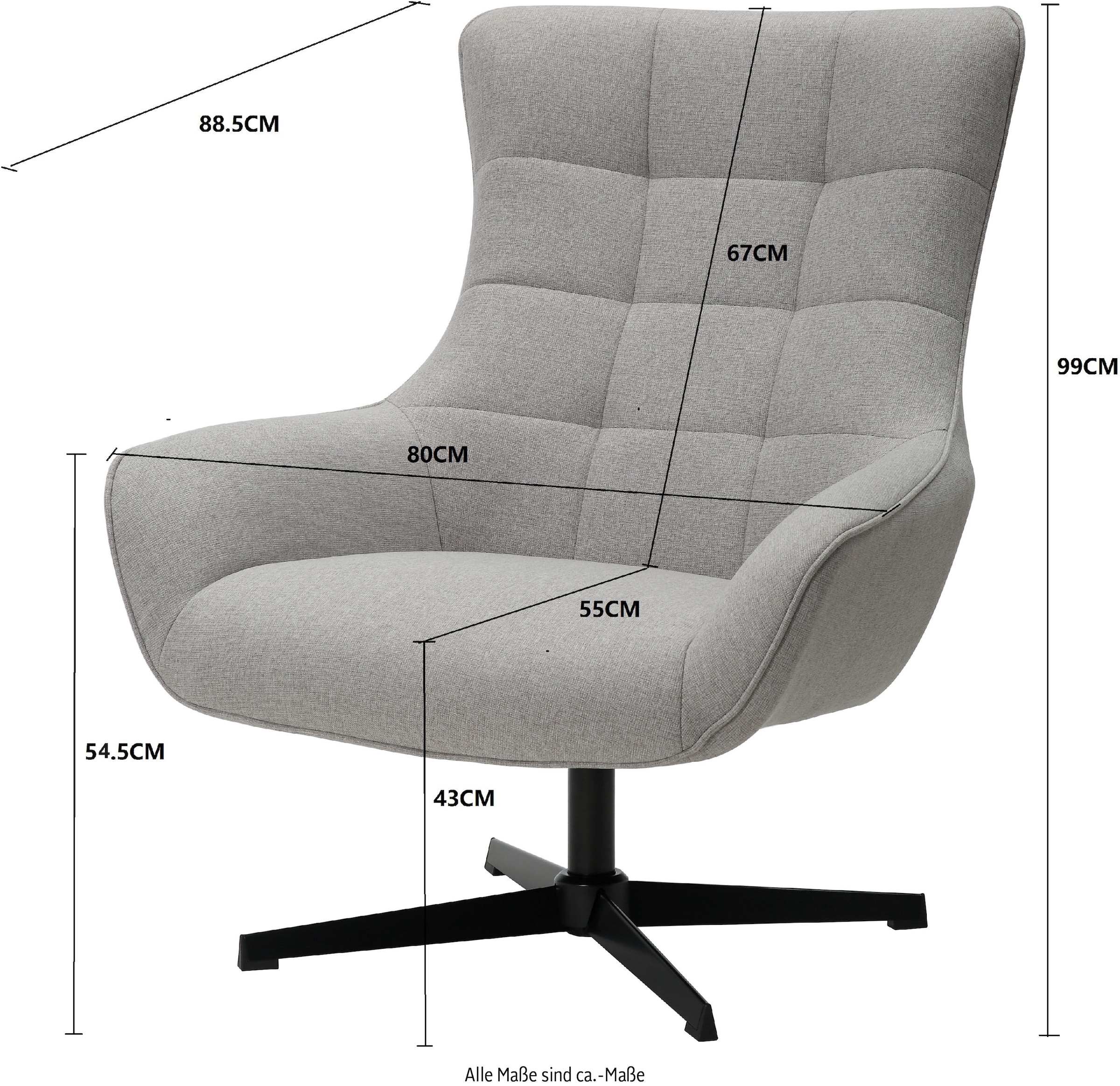 OTTO home Ohrensessel »LEMOORE - OTTO. Verlässliche Qualität.« Relaxsessel, TV-Sessel, 360° Grad drehbar