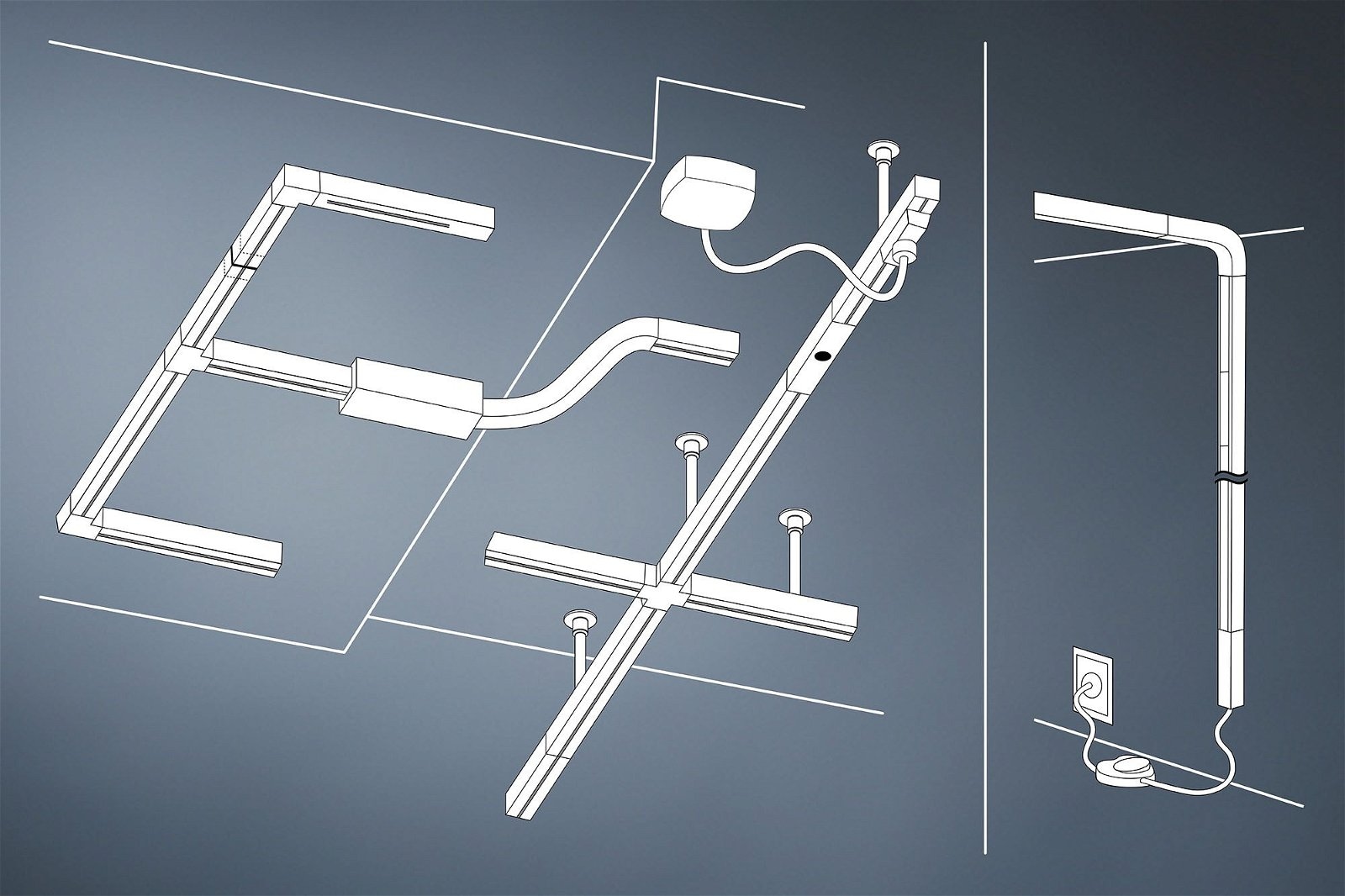 Paulmann Schienensystem-Leuchten »URail Pendel Lento 1800lm 41W 2700K dimmbar 230V«, (1 tlg.)