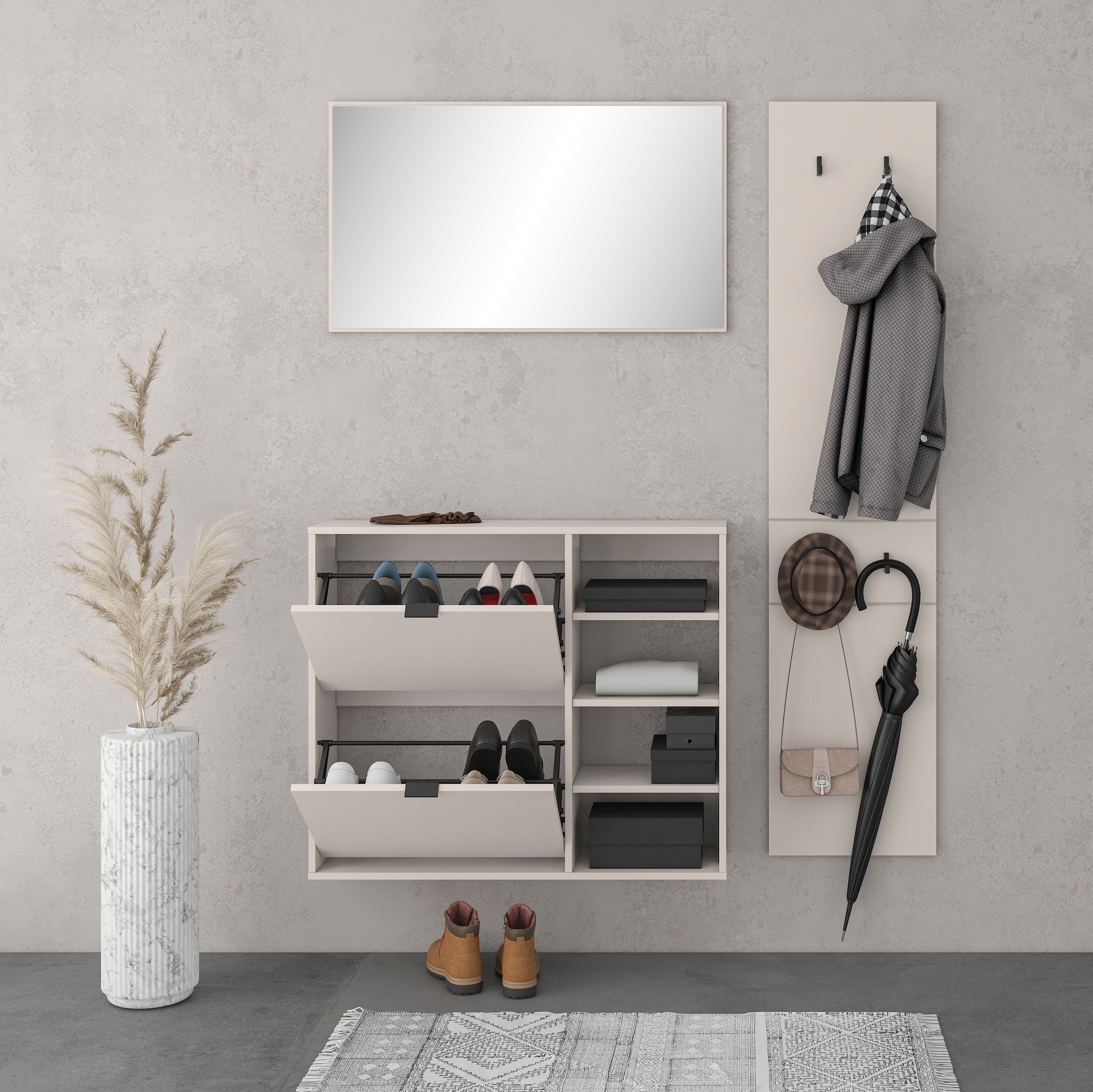 HBZ Garderoben-Set »Florenz Garderobe B/H/T 140x180x27 cm« 3 Stk. tlg.