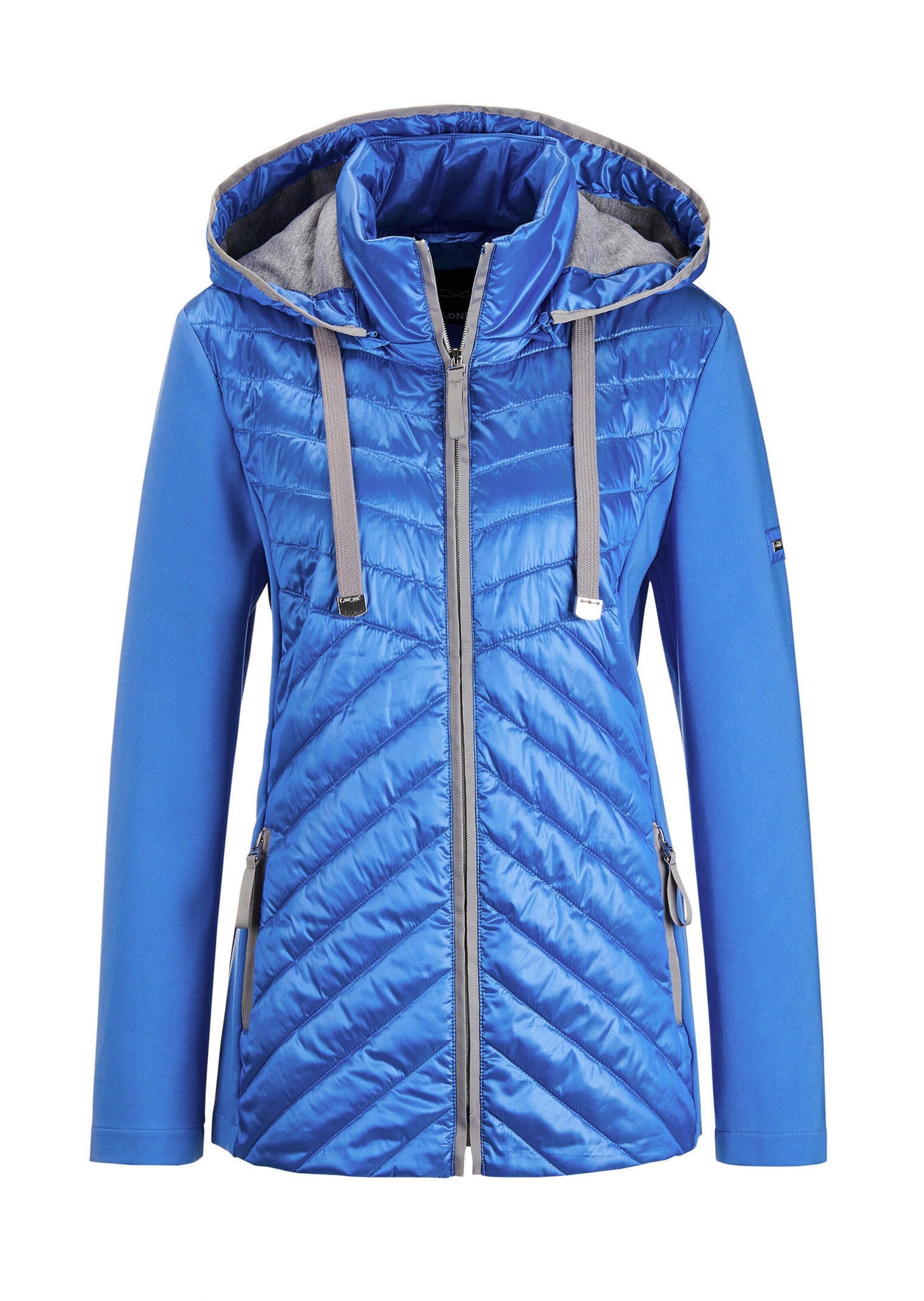 GOLDNER Kurzjacke »Steppjacke mit abnehmbarer Kapuze« Kontrastfarbige Blenden und Details