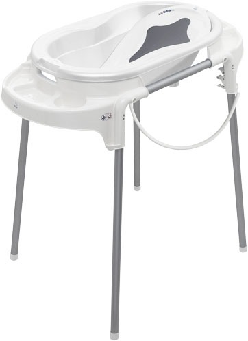 Rotho Babydesign Babybadewanne »TOP Badestation«, (4 tlg.), inkl. Wannen-Einsatz, Wannen-Ständer, Ablaufschlauch; Made in Germany