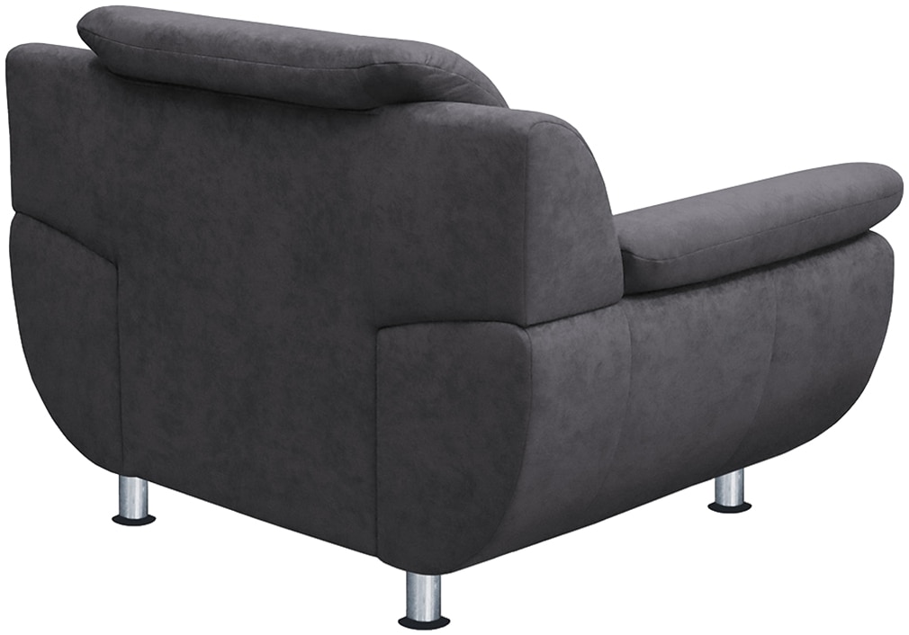 TRENDMANUFAKTUR Sessel »Rondo, Breite 121 cm, breite Armlehnen, Füße chromfarben« Big-Sessel wahlweise mit Federkern, bequem