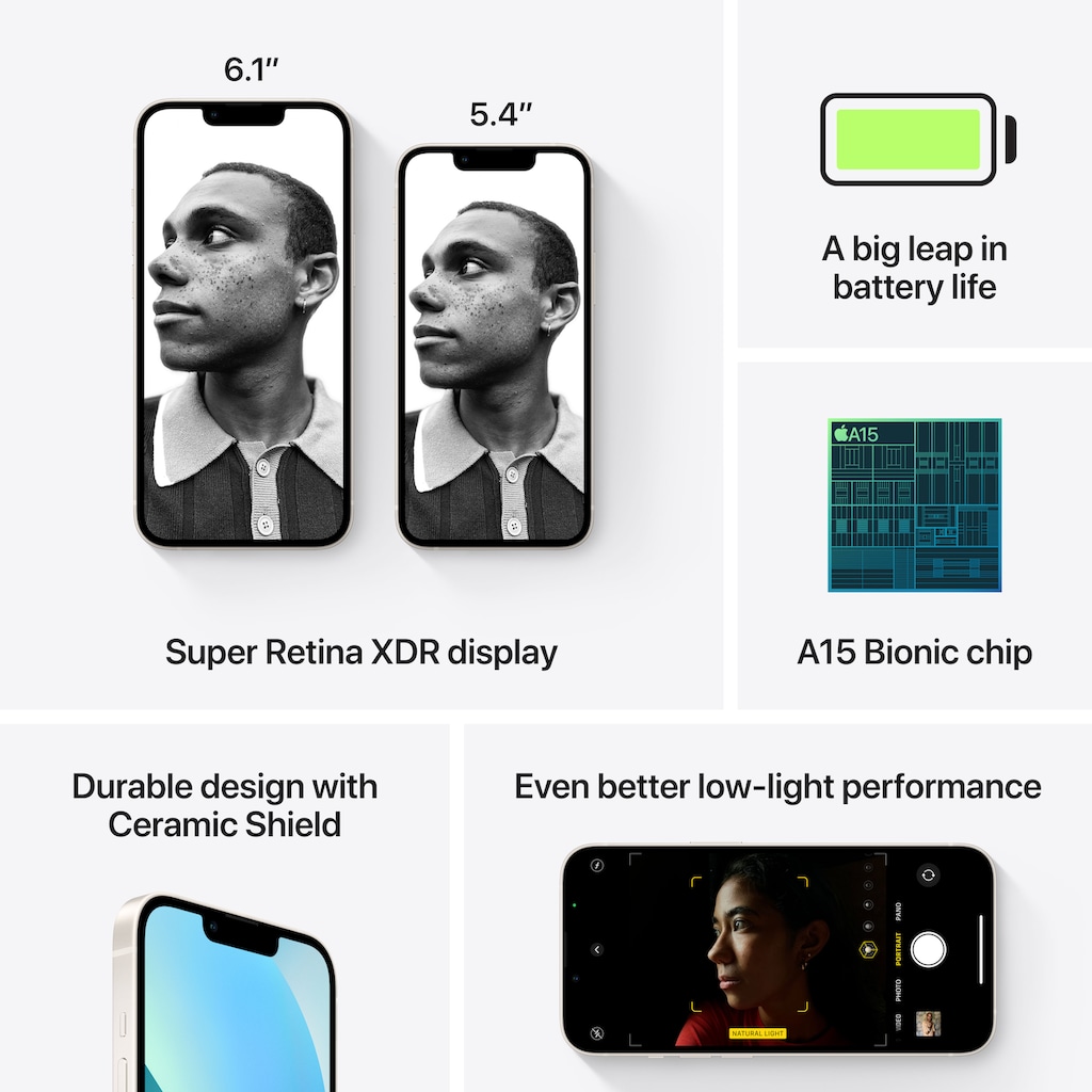 Apple Smartphone »iPhone 13, 5G«, (15,4 cm/6,1 Zoll, 512 GB Speicherplatz, 12 MP Kamera)