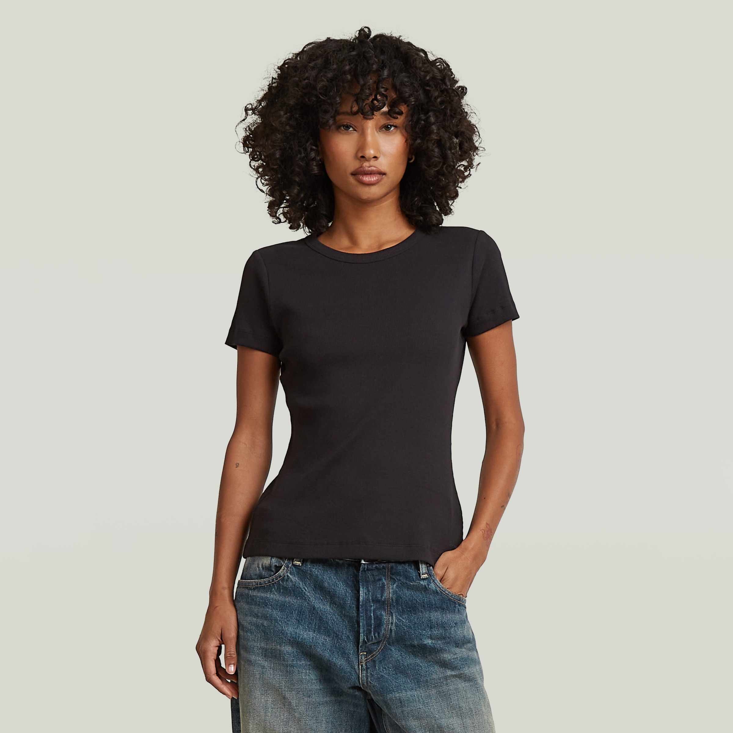 G-STAR T-Shirt »Slim Rib Wmn« in Rundhalsform