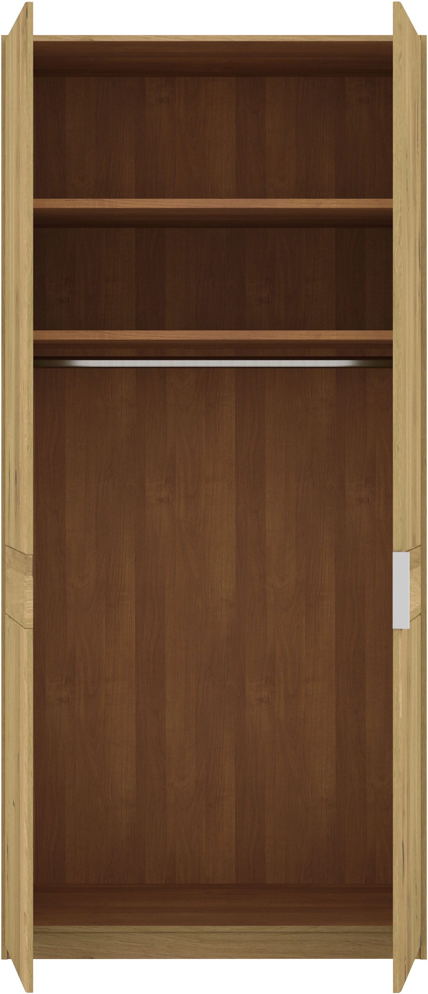 Musterring Kleiderschrank »Savona, Kleiderschrank, Schrank, Garderobe, teilmassiv Eiche« mit Türdämpfern, in 5 Breiten & 2 Höhen, extra Böden, MADE IN GERMANY,  Türen in Bianco-Eiche massiv, mit Querriegel, verschiedene Größen