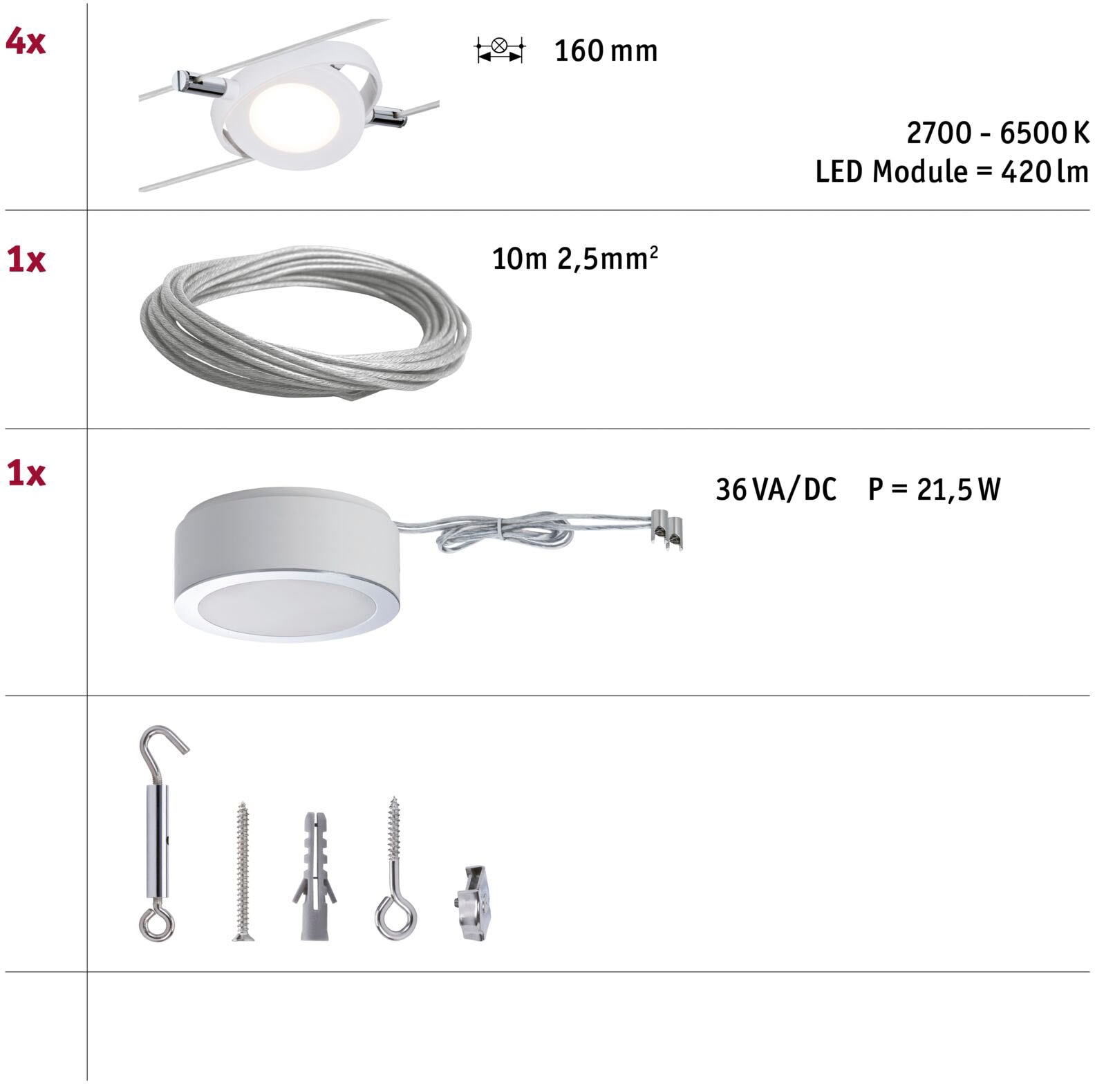 Paulmann LED Deckenleuchte »RoundMac«, 4 flammig